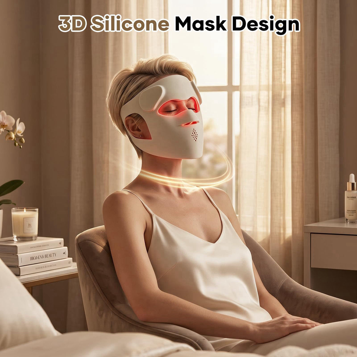 SWETJOZO RB-061 Red Light Therapy Mask for Face,USB-C Rechargeable 850nm – product photo (Masks)