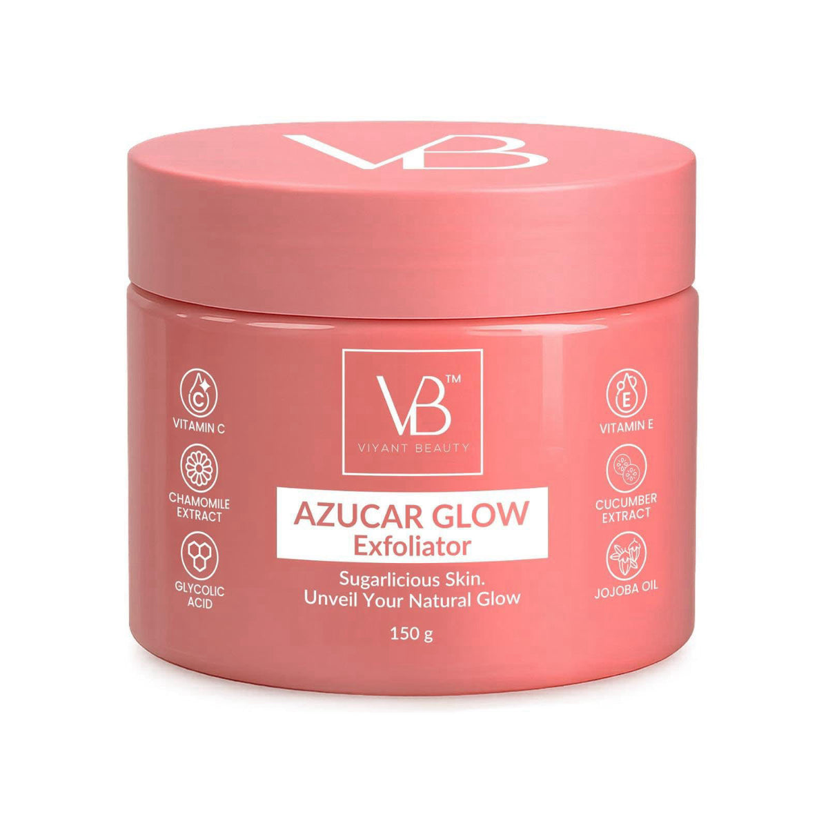 VIYANT BEAUTY AZUCAR GLOW Facial Sugar Scrub – Exfoliating Face Scrub for Glowing Skin, Gentle Face Exfoliator, Pore Cle