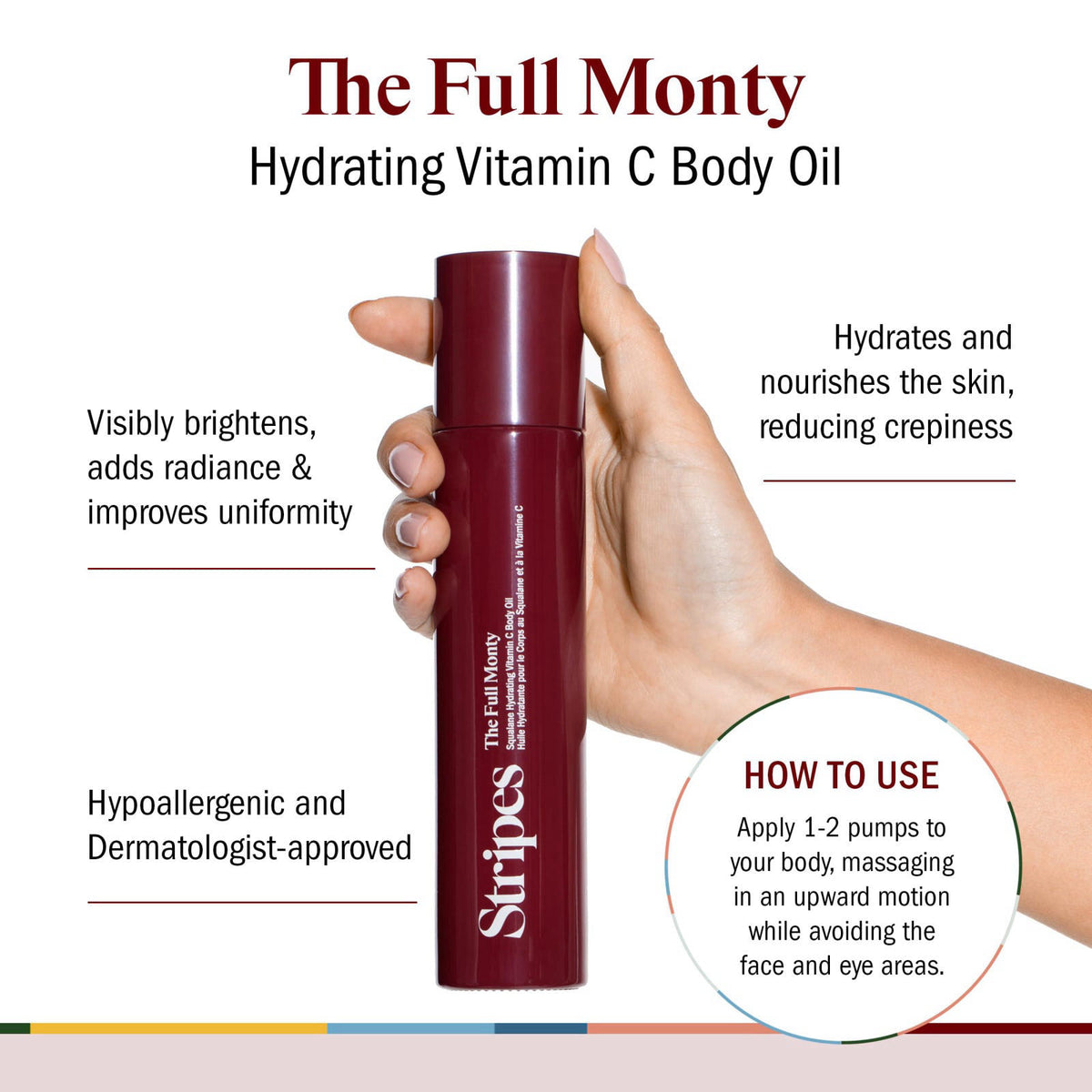 STRIPES by Naomi Watts The Full Monty Vitamin C Body Oil – close-up detail
