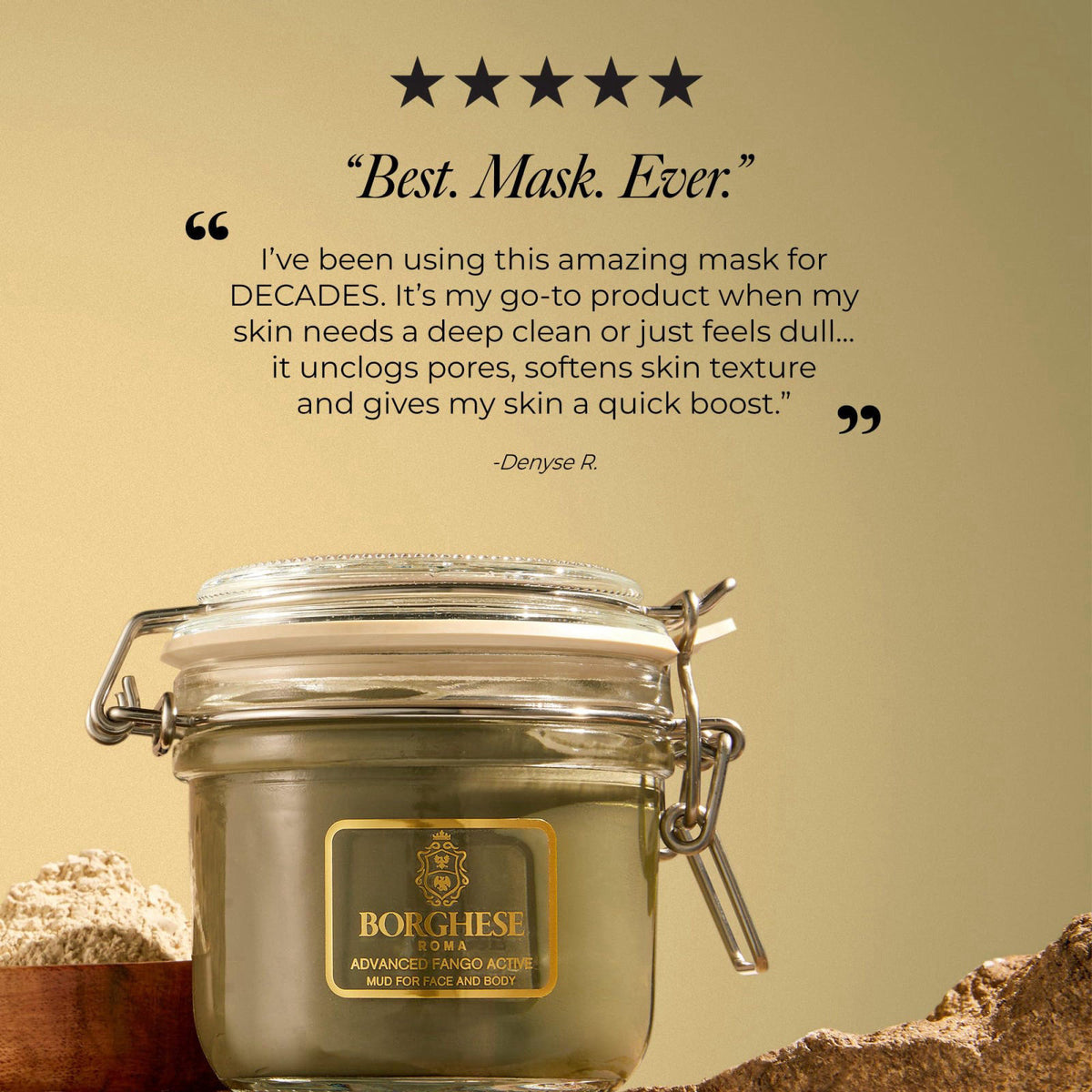 Borghese Advanced Fango Active Mud for Face and Body - Clay Mask, 7.5 oz – full view