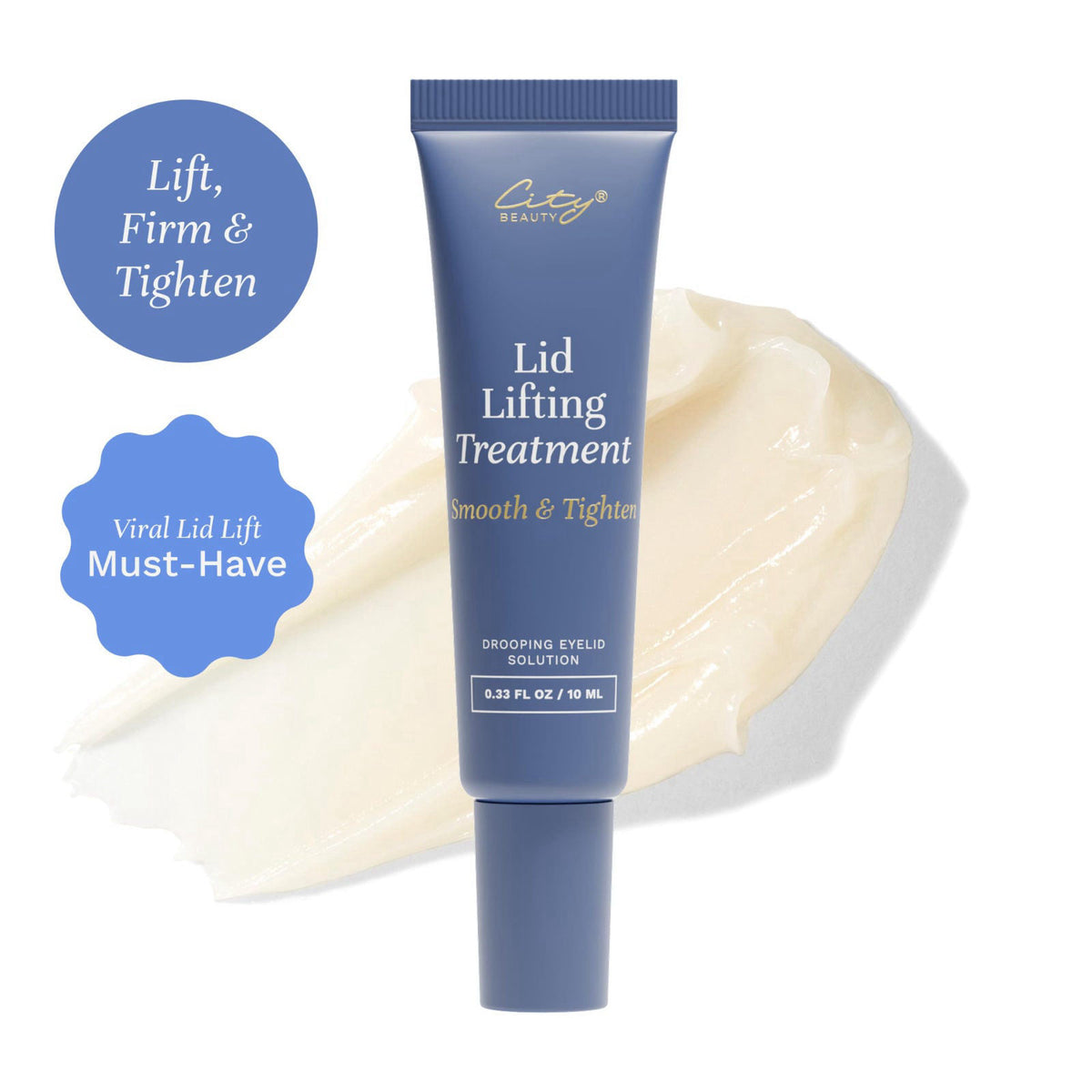 City Beauty Lid Lifting Treatment - Eyelid Firming Eye Cream, 0.33oz – back view and specifications