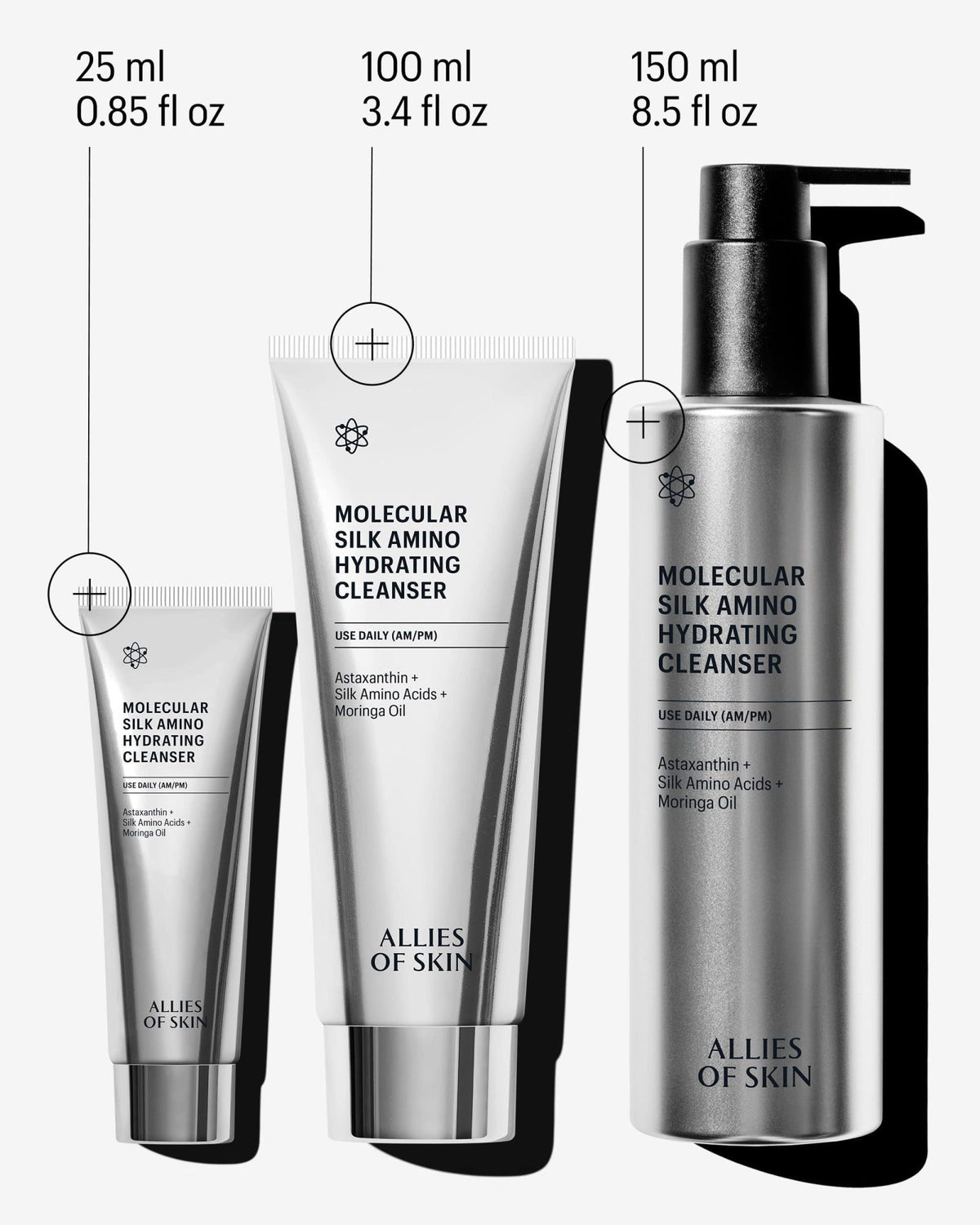 Allies of Skin Hydrating Silk Amino Face Cleanser, 3.4 Fl Oz – alternate angle