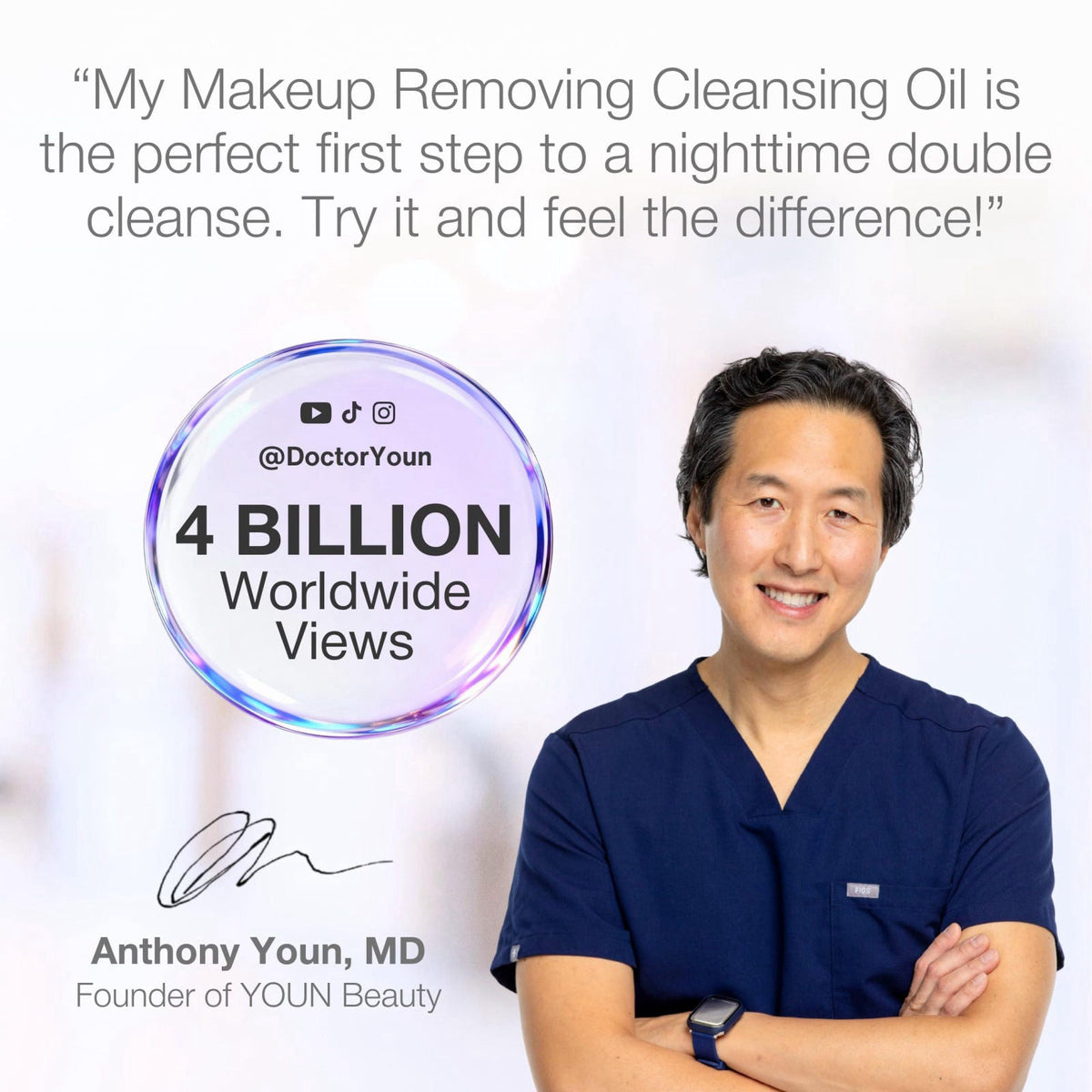 YOUN Beauty Makeup Remover Cleansing Oil, Hydrating Face Cleanser, 120 ml – full view