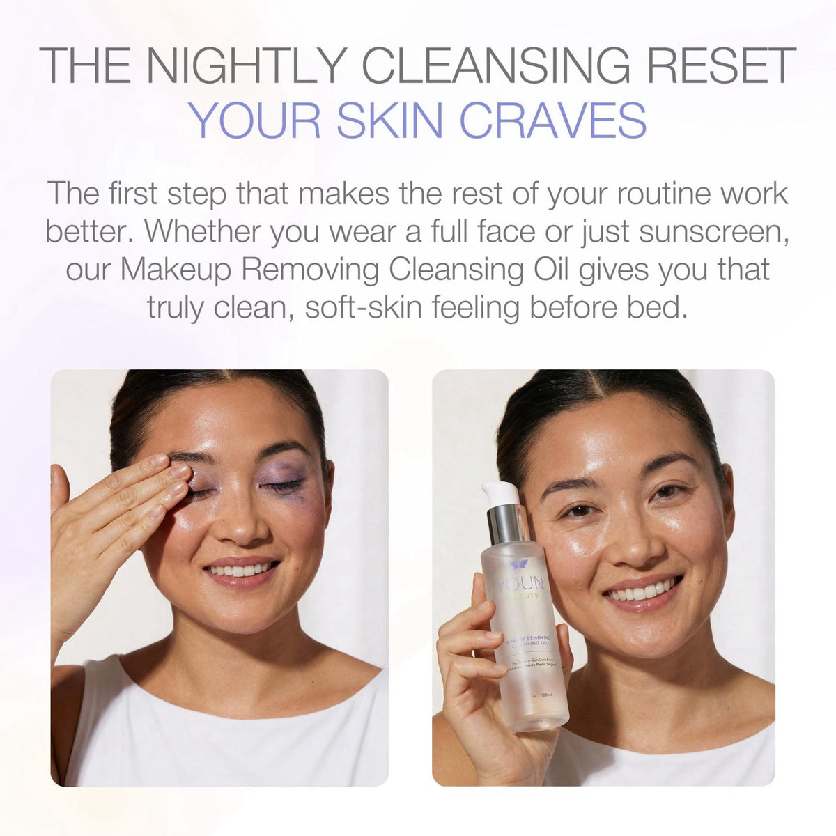 YOUN Beauty – Makeup Cleansing Oils on display