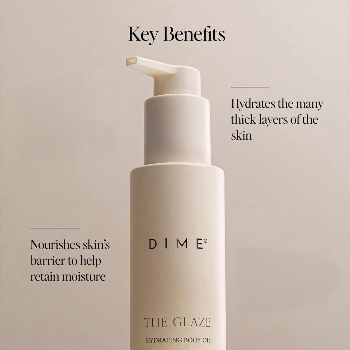 DIME Beauty Glaze Body Oil - Dry Body Oil, 4 oz – packaging and label