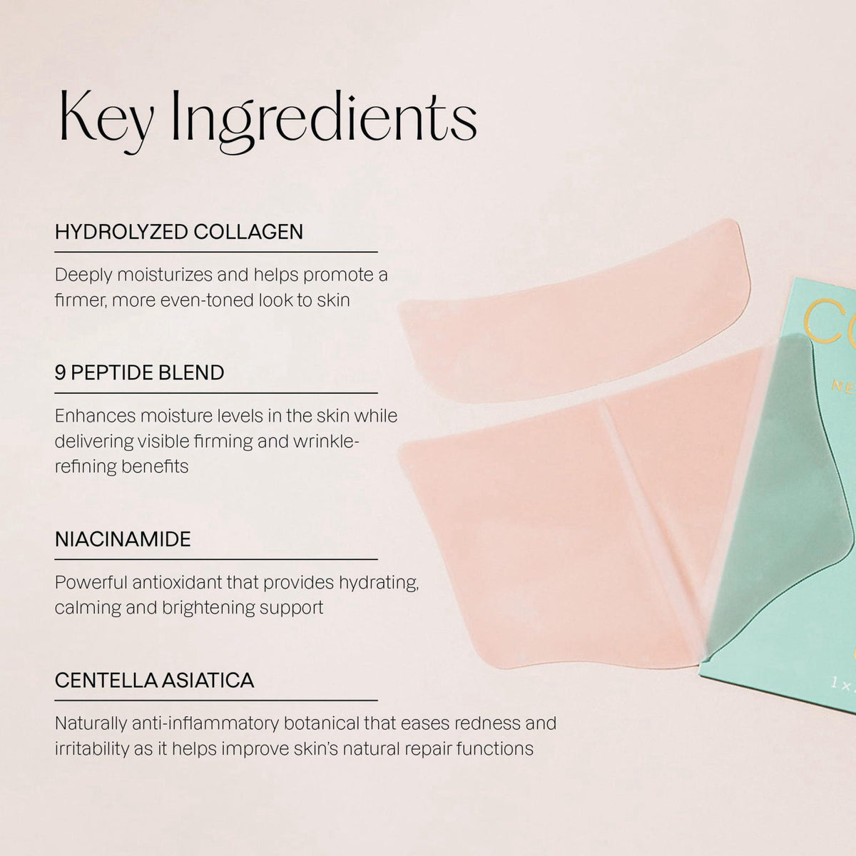 Karuna Collagen Hydrogel Neck Mask 4-Pack - K-Beauty Anti-Aging Decollete & Neck Sheet Masks with Collagen, Peptides & N