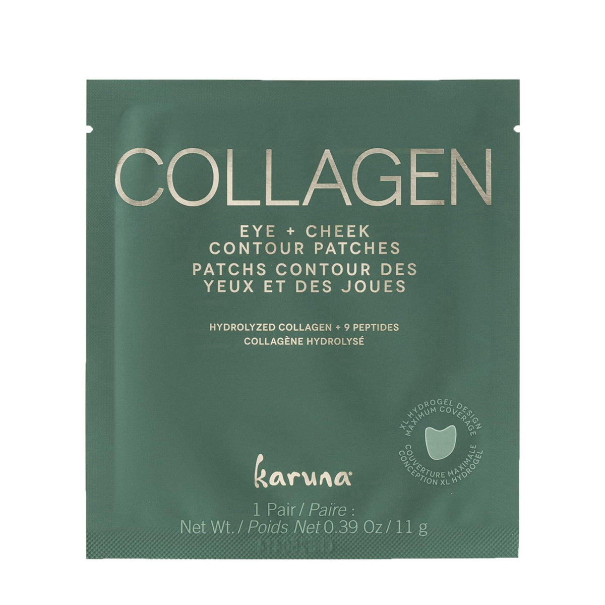 Karuna Collagen Hydrogel Neck Mask 4-Pack - K-Beauty Anti-Aging Decollete & Neck Sheet Masks with Collagen, Peptides & N