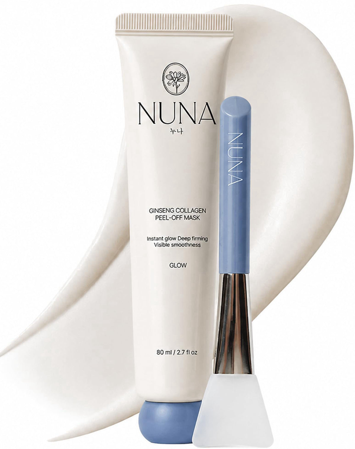 NUNA Ginseng Collagen Peel-Off Mask with Panax Ginseng Root Extract, Hydrolyzed Collagen, Niacinamide, Ceramide, 5-oil c