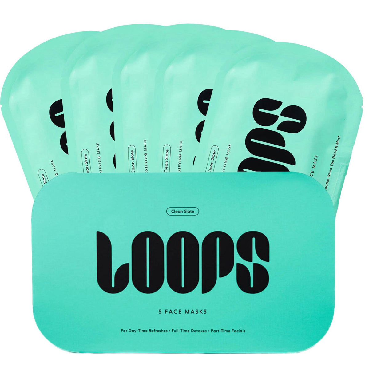 LOOPS x DUNE Lifeguard - Korean Hydrogel Face Mask, Cooling Sheet Mask 5 pc – back view and specifications