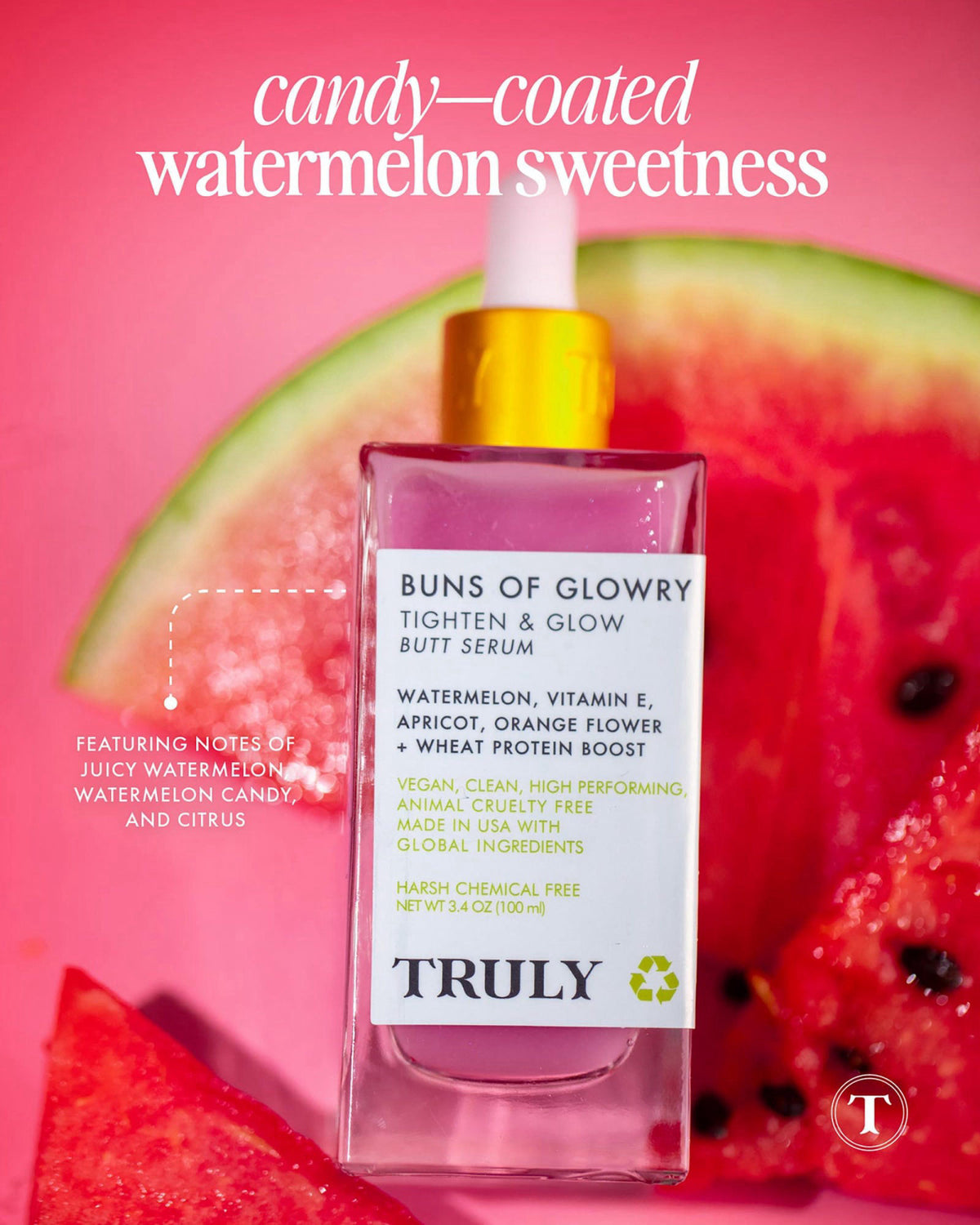 Truly Beauty Buns Of Glowry Tightening Body Serum | Firming Cellulite Serum – close-up detail