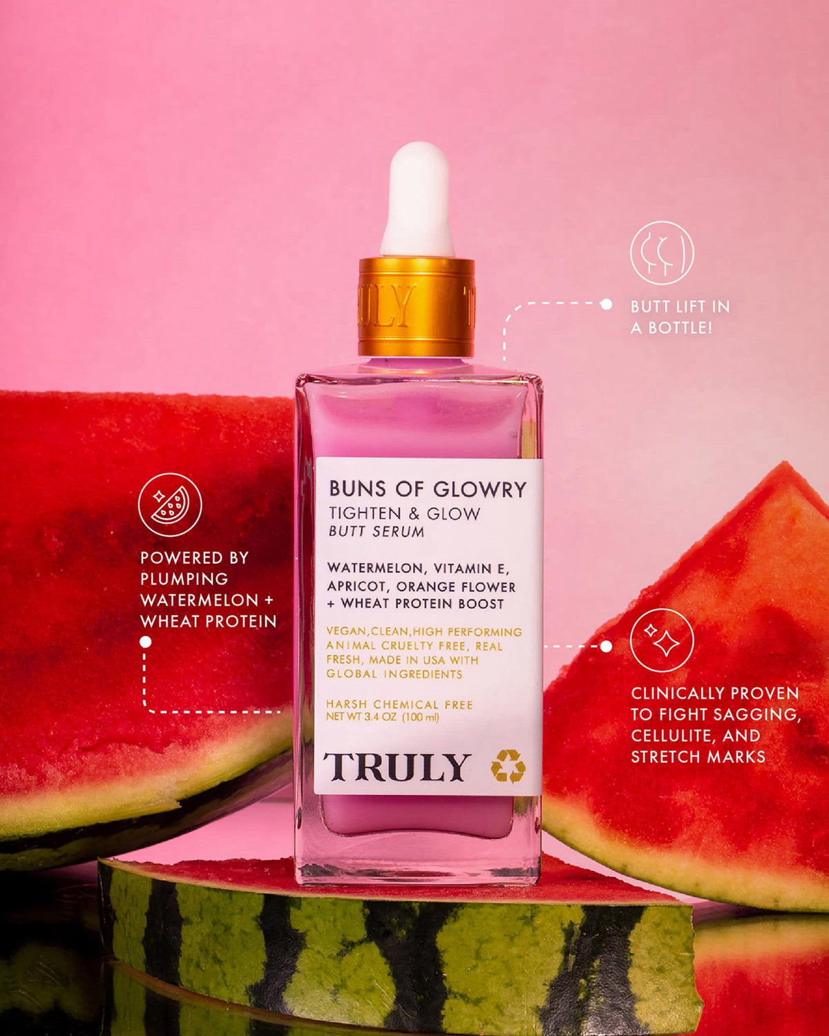 Truly Beauty Buns Of Glowry Tightening Body Serum | Firming Cellulite Serum – full view