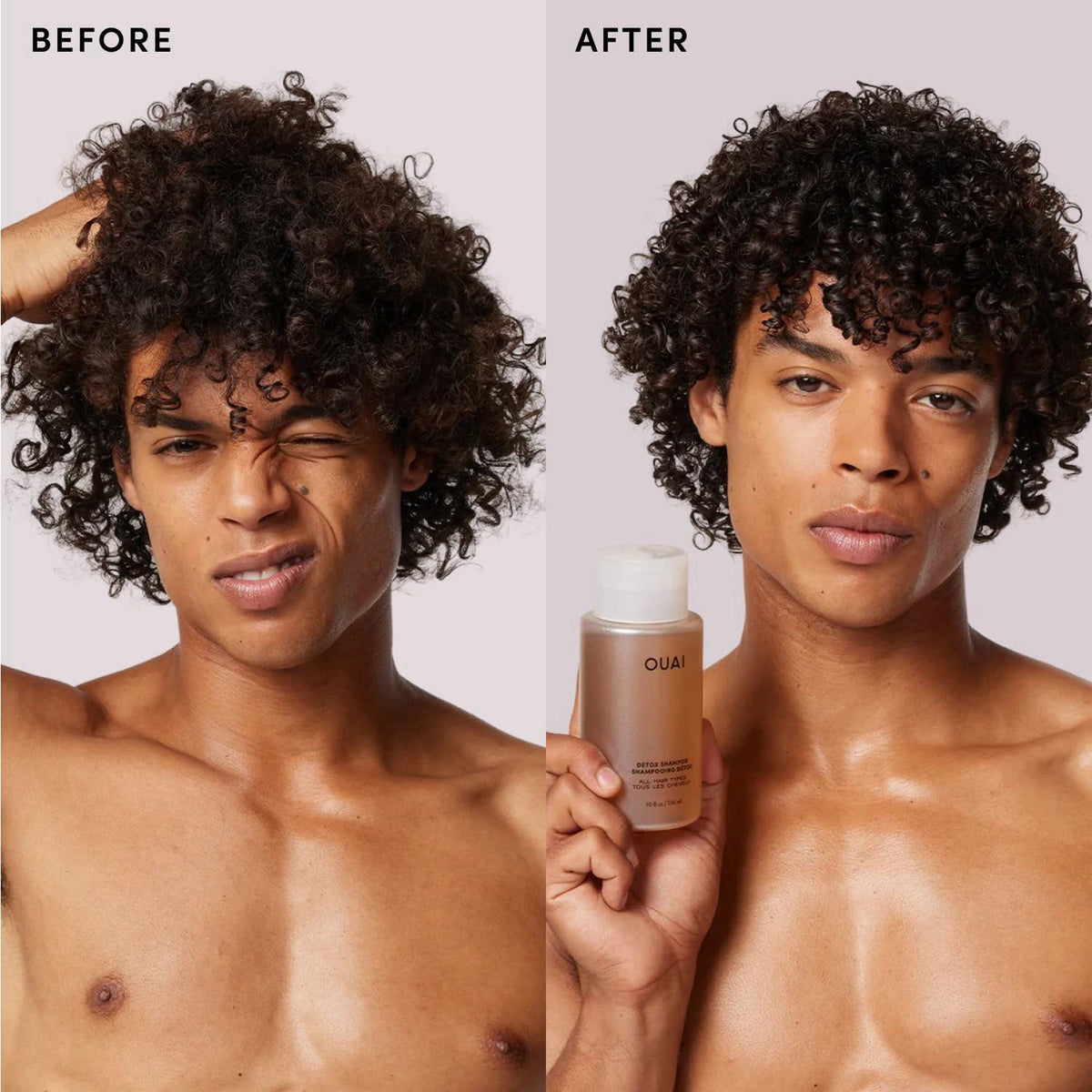 OUAI Detox Shampoo - Clarifying Shampoo for Build Up (10 Fl Oz) – back view and specifications