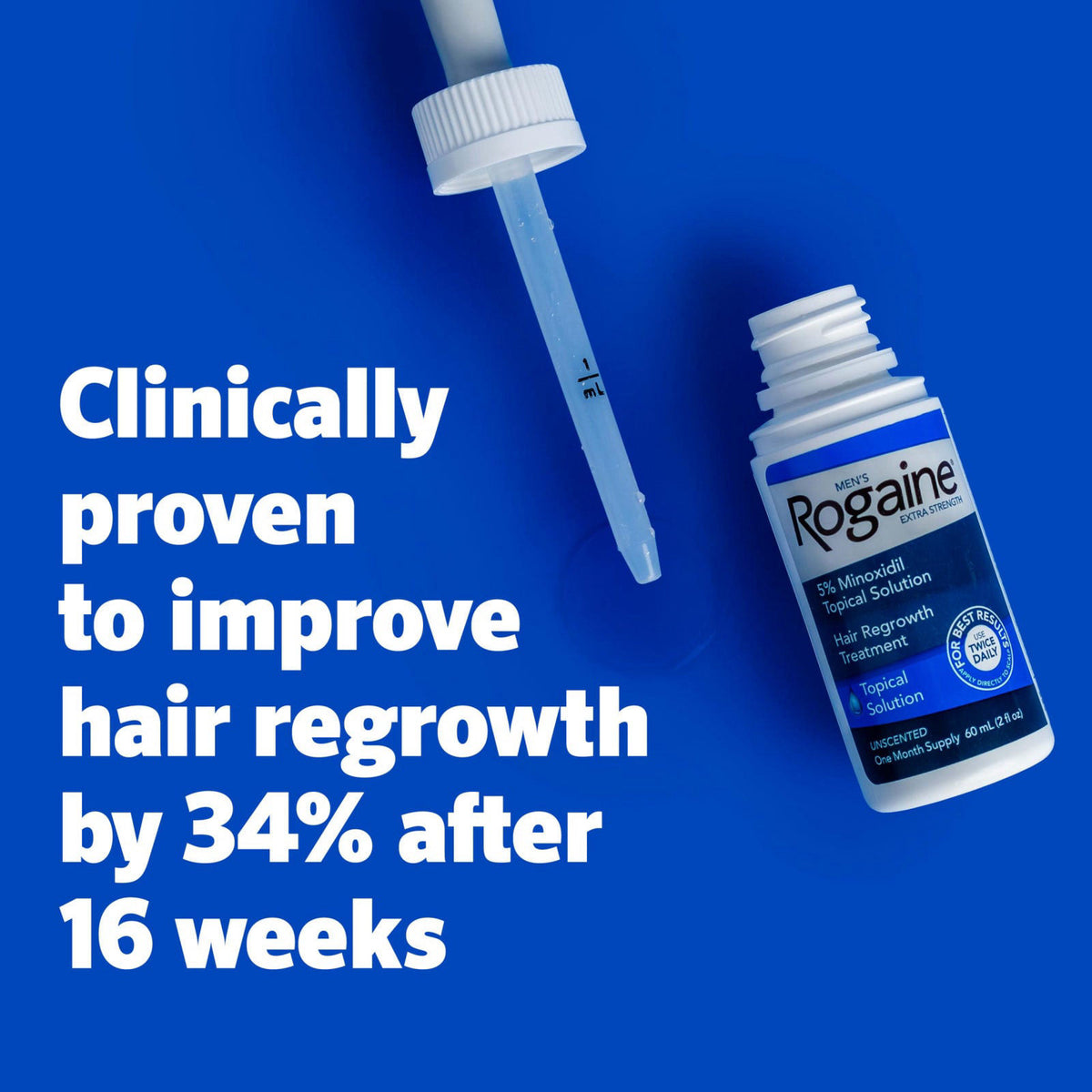 Men's Rogaine Extra Strength 5% Minoxidil Topical Solution, 3 x 2 fl. oz – close-up detail