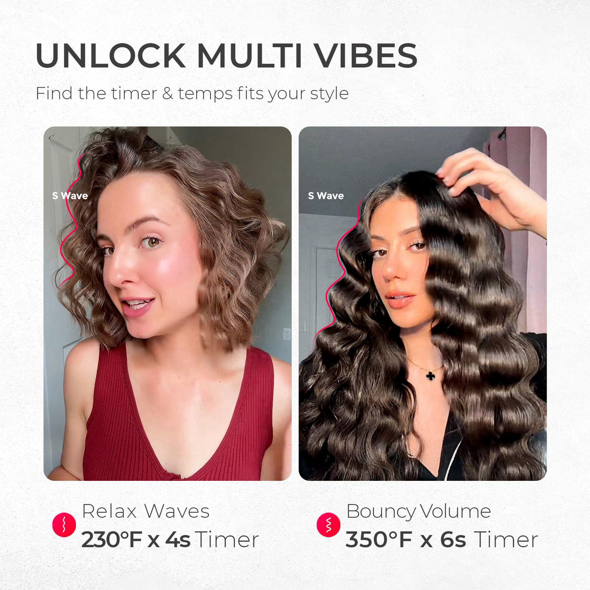 Curling Iron Hair Crimper Waver, TYMO ROVY Beach Waves Hair Curler – full view, size 1.25 Inch