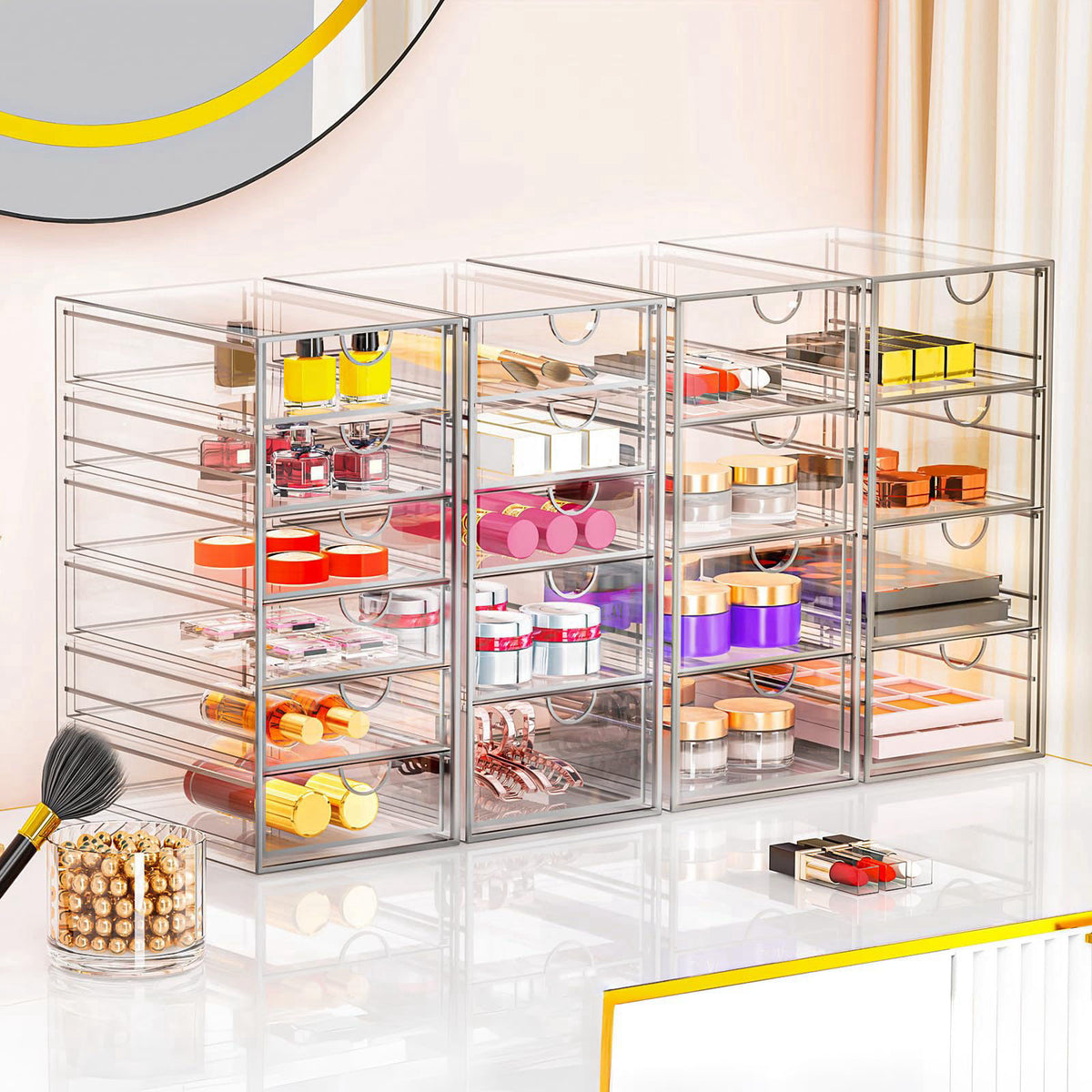 YFXCVSL Acrylic Makeup Organizer with 19 Drawers,Storage Drawer Organizer – alternate angle