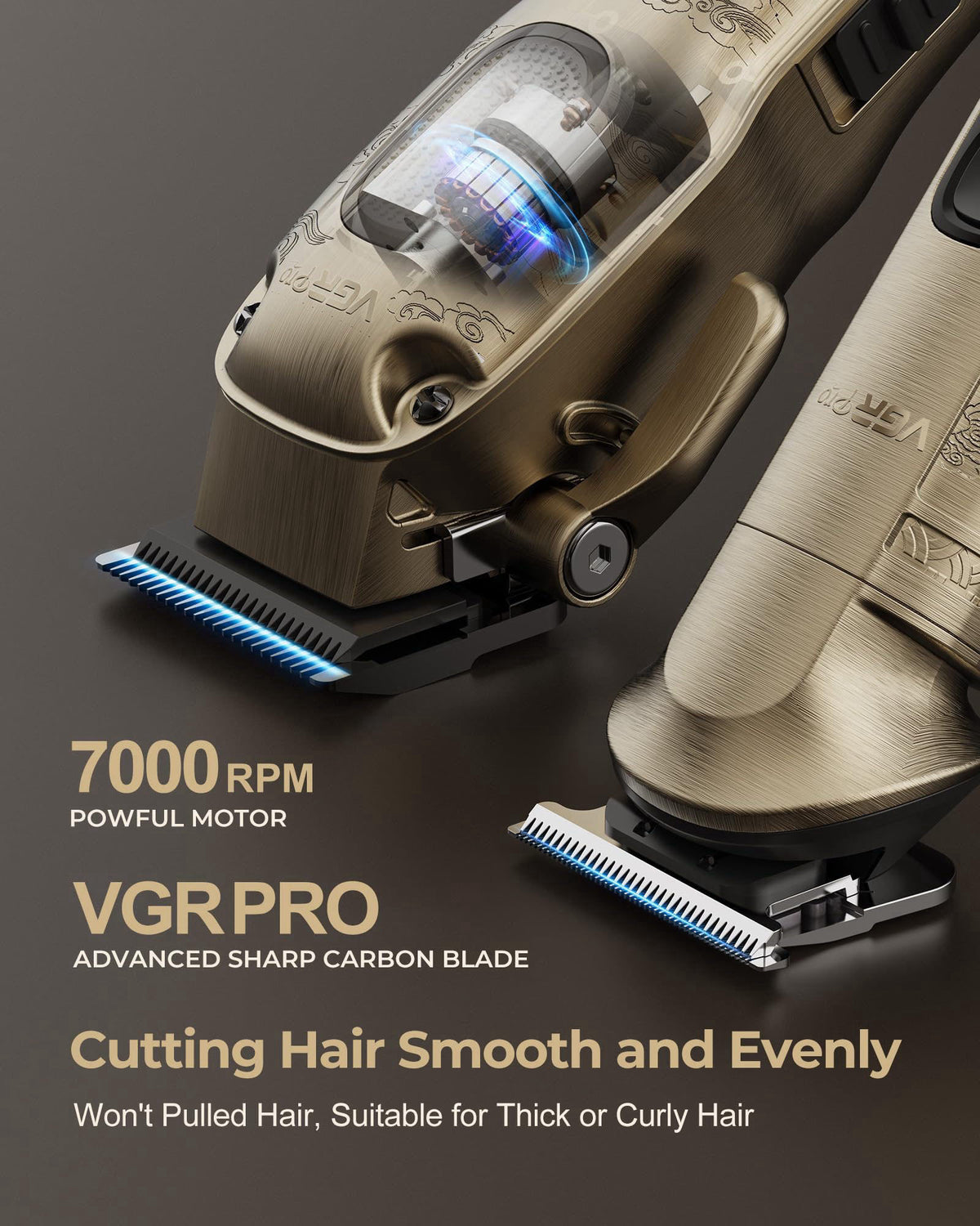 VGRPRO Hair Clippers for Men Professional, Cordless Clipper and Trimmer Set – close-up detail