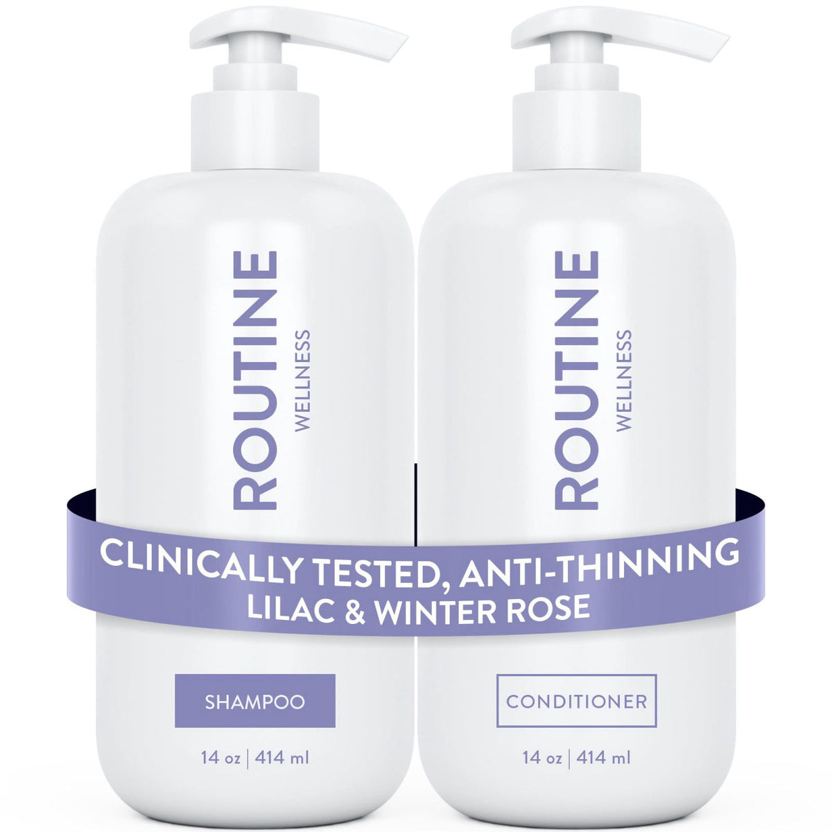 Routine Wellness Anti-Thinning Shampoo & Conditioner - Lilac & Winter Rose – product photo (Hair Regrowth Shampoos)
