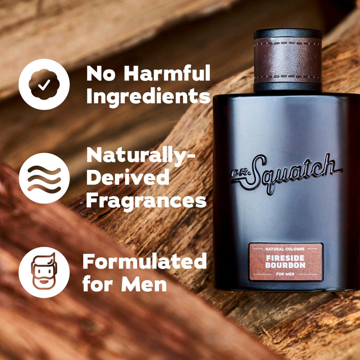 Dr. Squatch Natural Cologne for Men, Fireside Bourbon Men's Cologne (1.7oz) – full view
