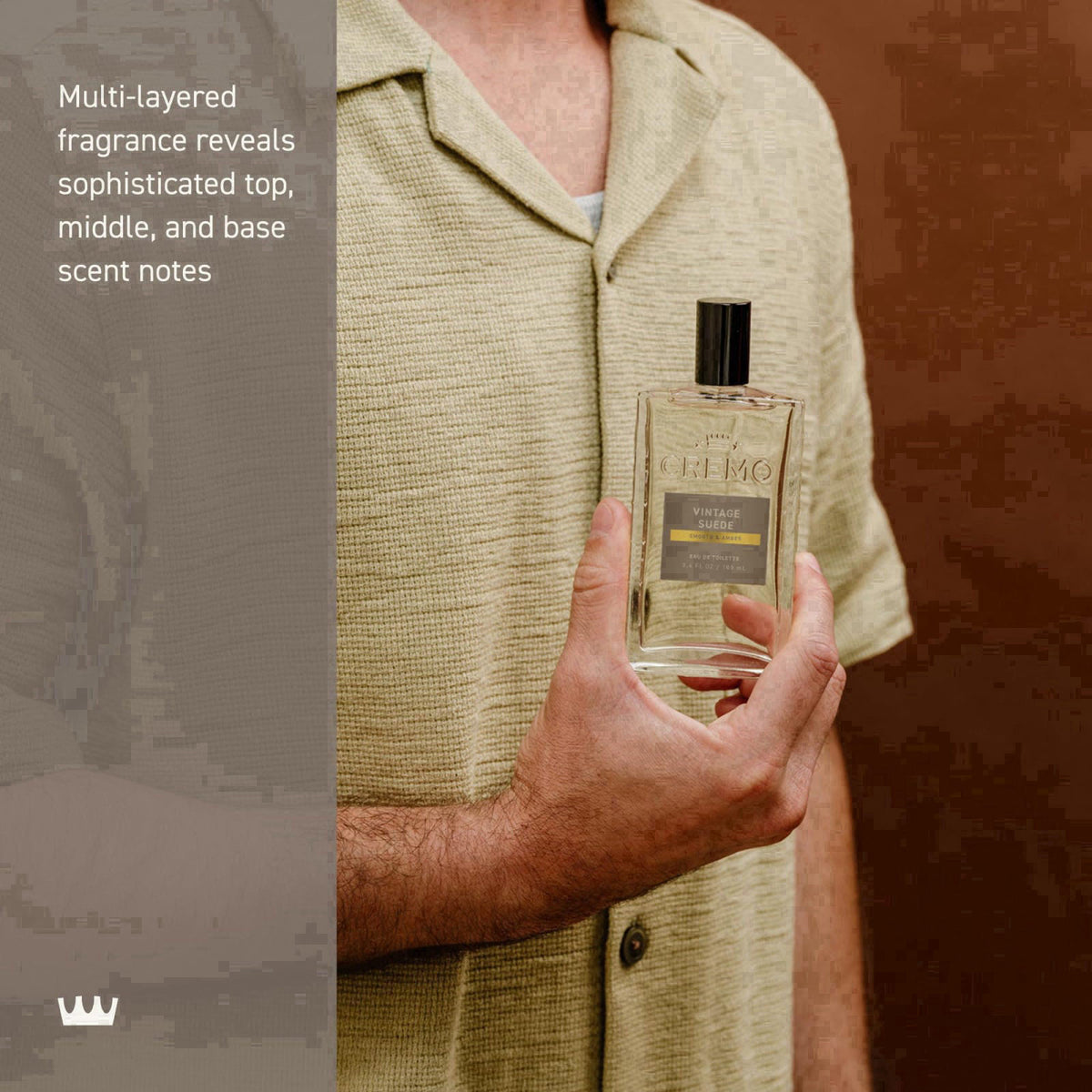 Cremo Cologne for Men, Vintage Suede, 3.4 Fl Oz – full view
