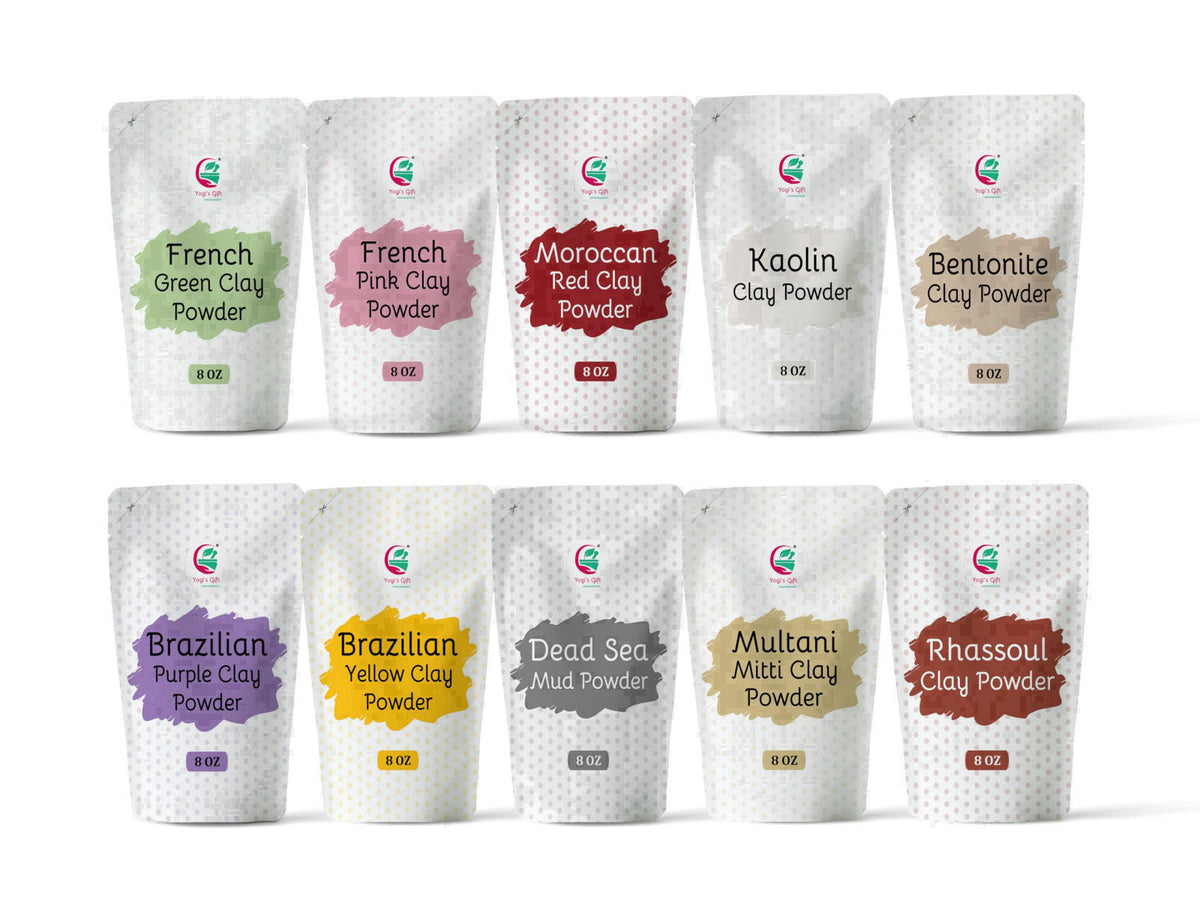 YOGI&rsquo;S GIFT &ndash; Celebrating health Pack of 10 Clays for Mask Making & Soap Making | Face Mask Ingredient | Bes