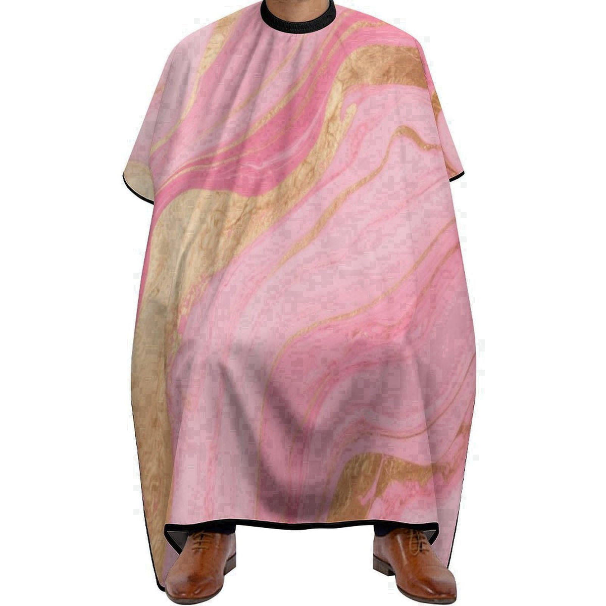 Supdreamc Lightweight Salon Cape - Pink Golden Marble Texture Art Haircut Hairdressing Cloth Apron Haircut Barber Gown f