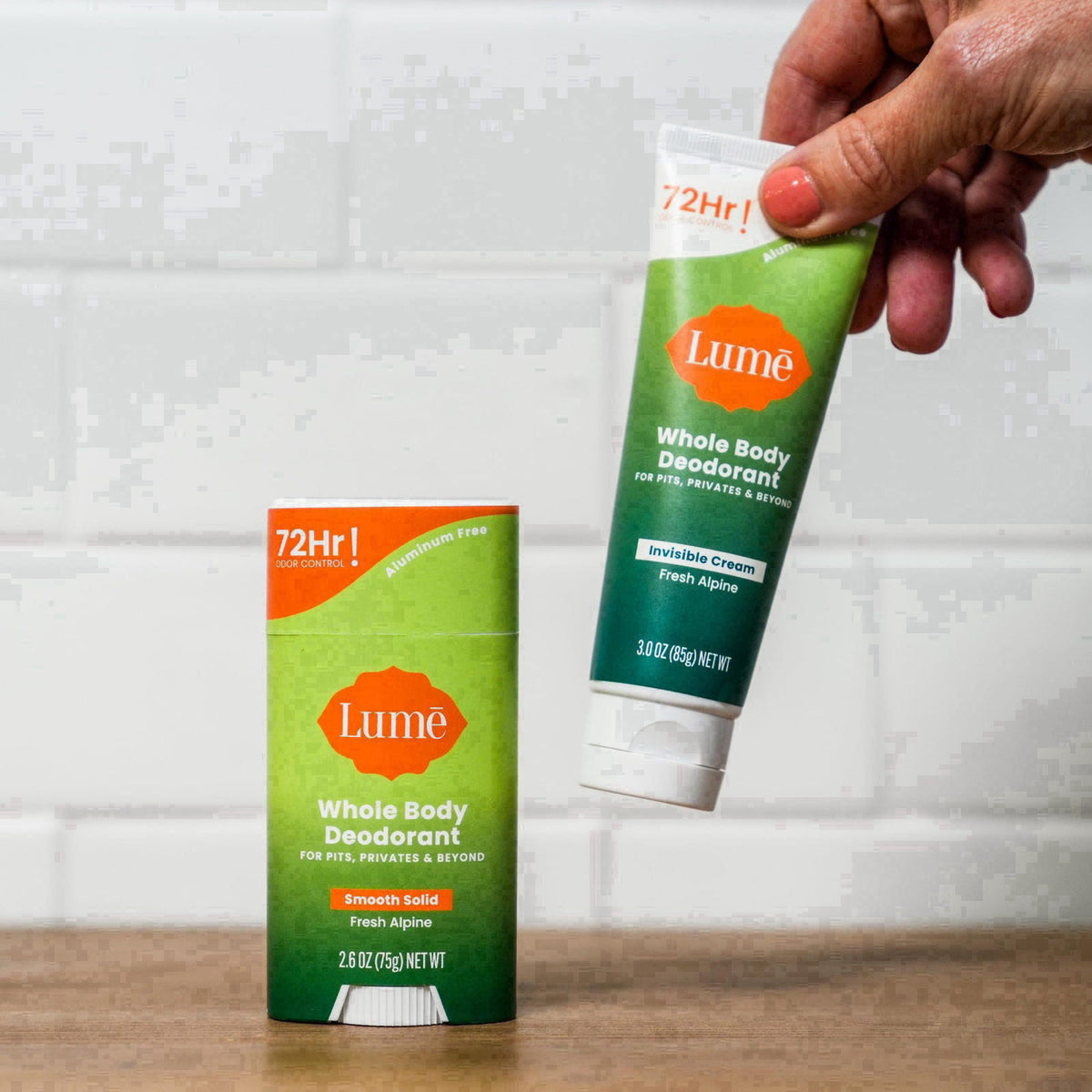 Lume Whole Body Deodorant Cream Tube & Solid Stick - 3oz & 2.6oz (Alpine) – full view