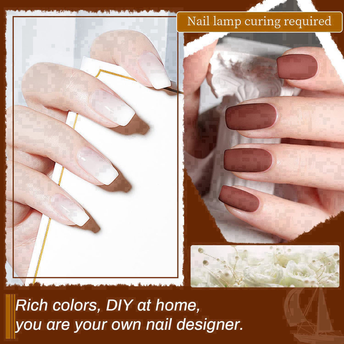 JODSONE 100 PCS (5 ml each) Gel Nail Polish Kit No Wipe Soak off Base Coat and Matte Glossy Top Coat Gel Polish Collecti