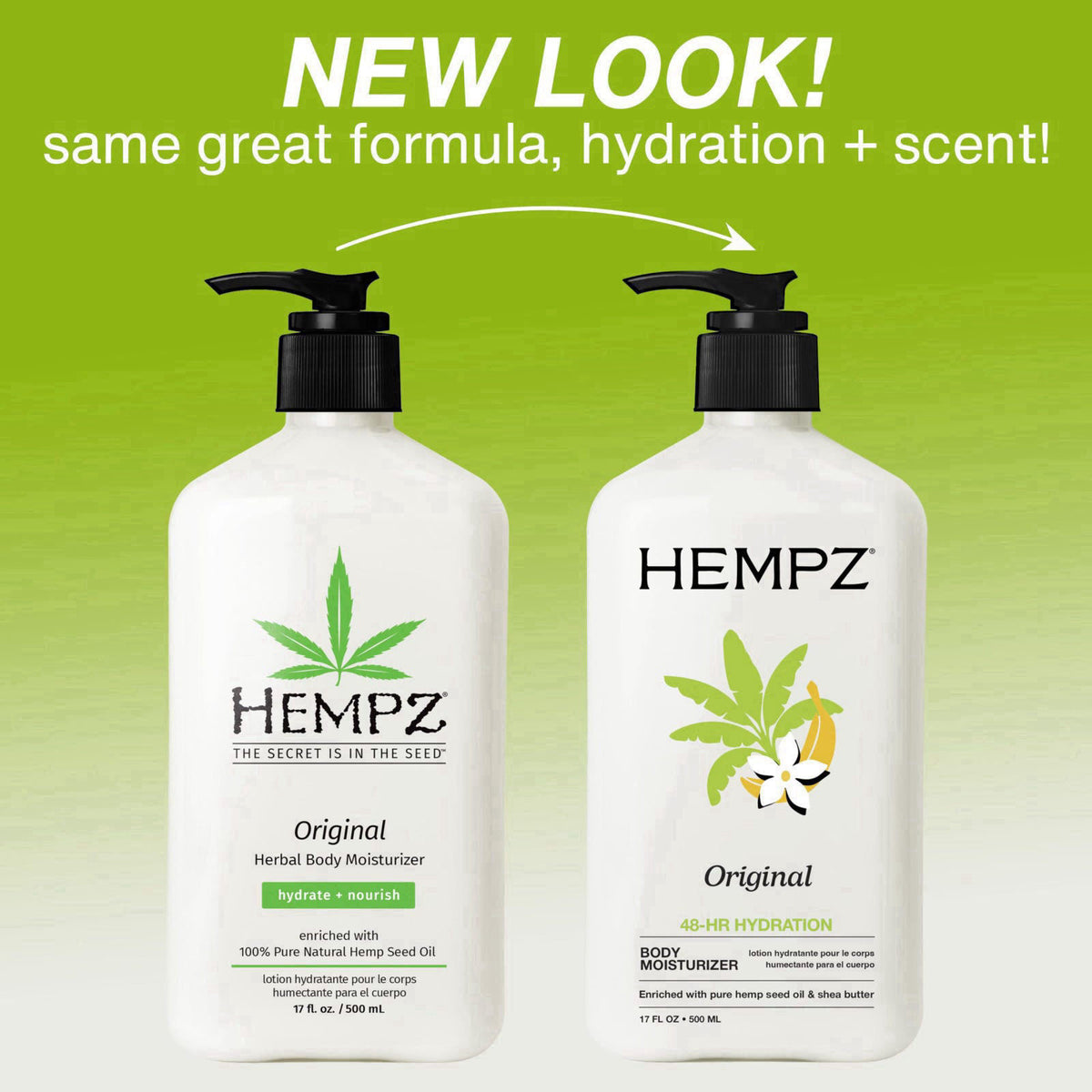 Hempz Original Moisturizing Body Lotion - 17 Fl Oz (2-Pack) – packaging and label