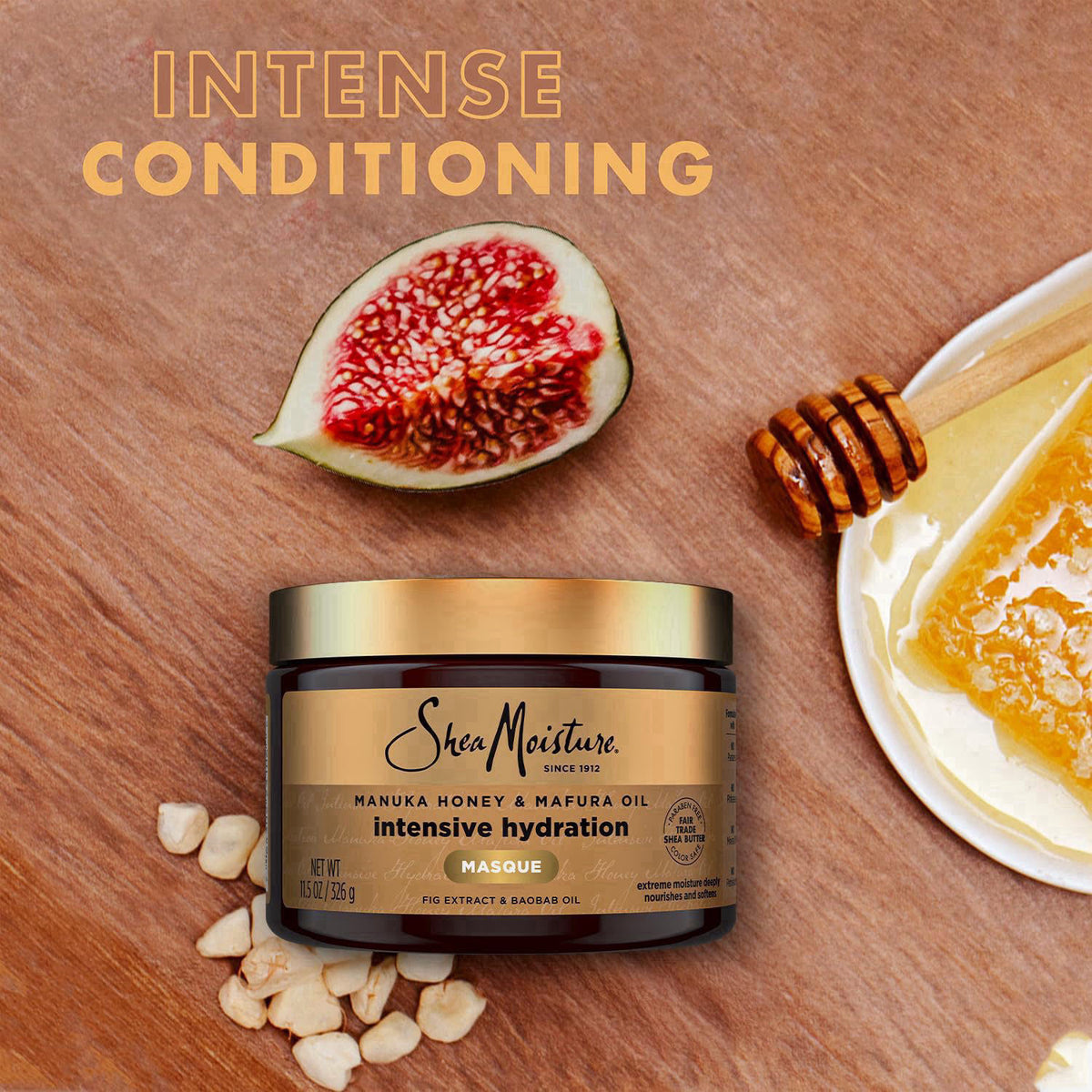 Shea Moisture Hair Mask, Manuka Honey & Mafura Oil Intensive Hydration Masque 2-Pack for Revitalizing Extra Dry, Damaged