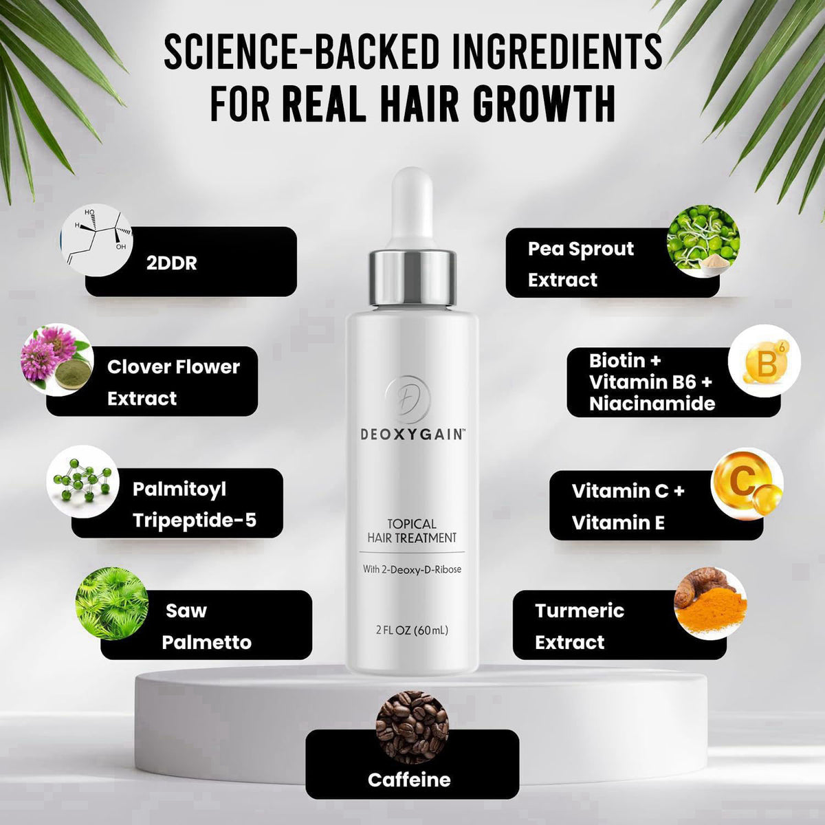 Hair Growth Serum by Deoxygain - DHT Blocker with 2DDR for Hair Regrowth – full view