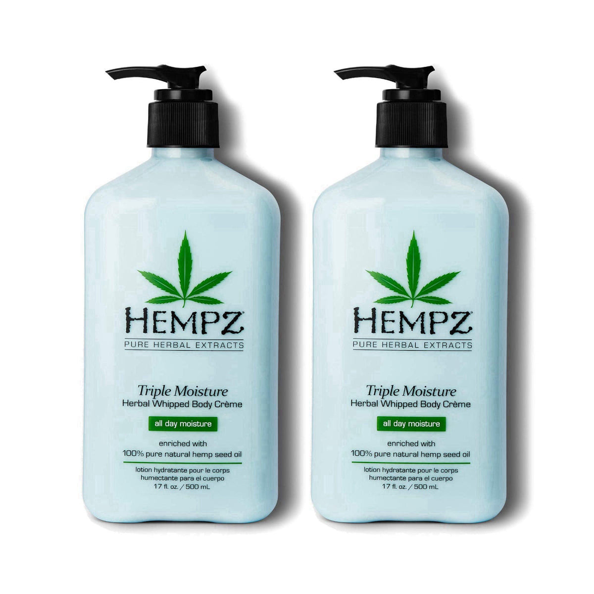 Hempz Natural Triple Moisture, Peach and Grapefruit, 17 Fl Oz, (Pack of 2) – product photo (Lotions)
