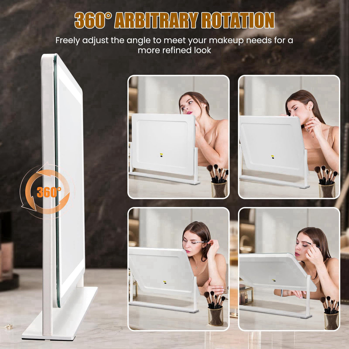 Bearolve Vanity Mirror with Lights 22"×17", Large LED Makeup Mirror with Light, Smart Touch with 3-Color Lightin