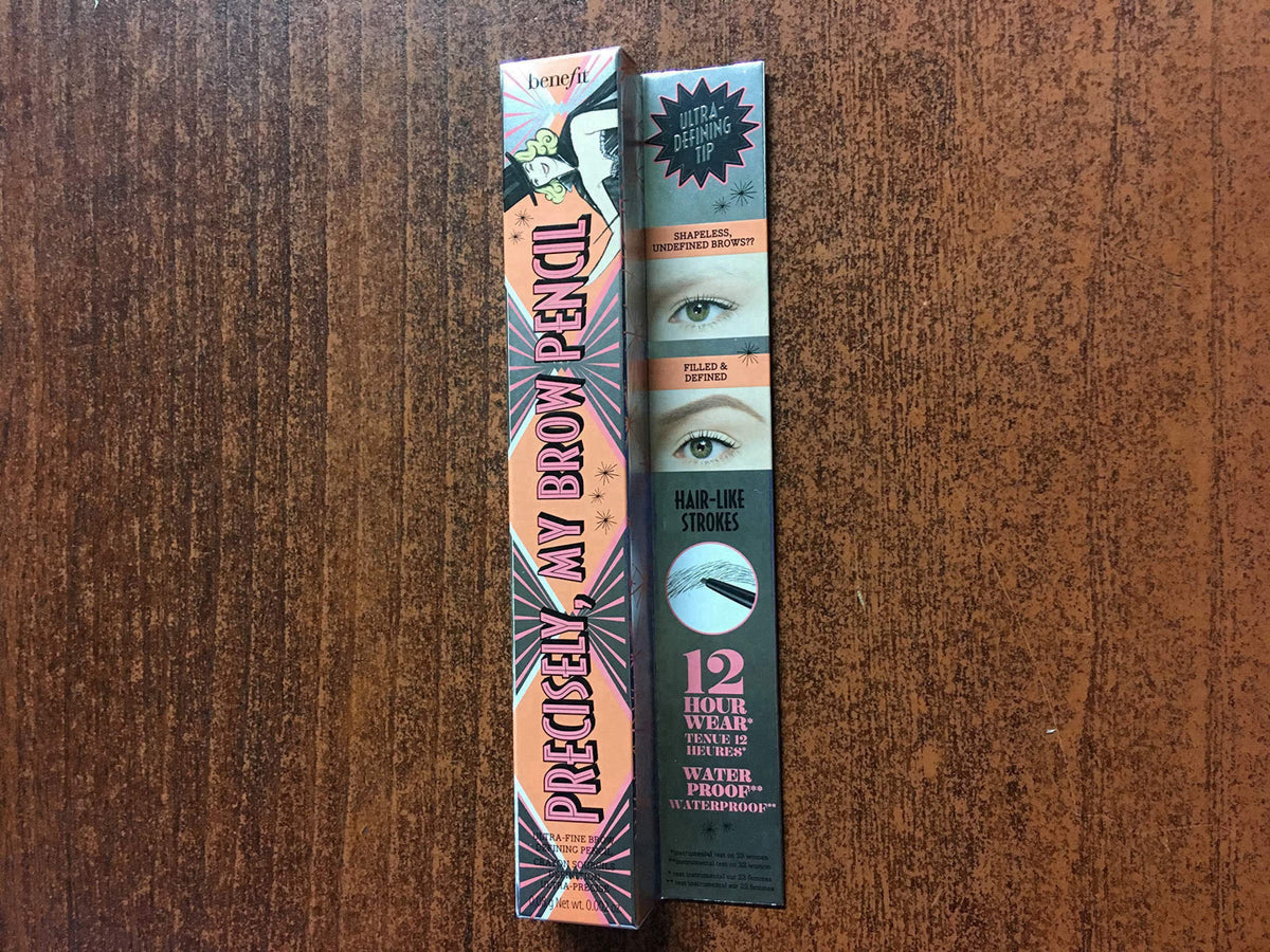 Benefit Precisely, My Brow Pencil Ultra Fine Brow Defining Pencil # 4.5 Neutral Deep Brown, 0.02 Ounce – packaging and l