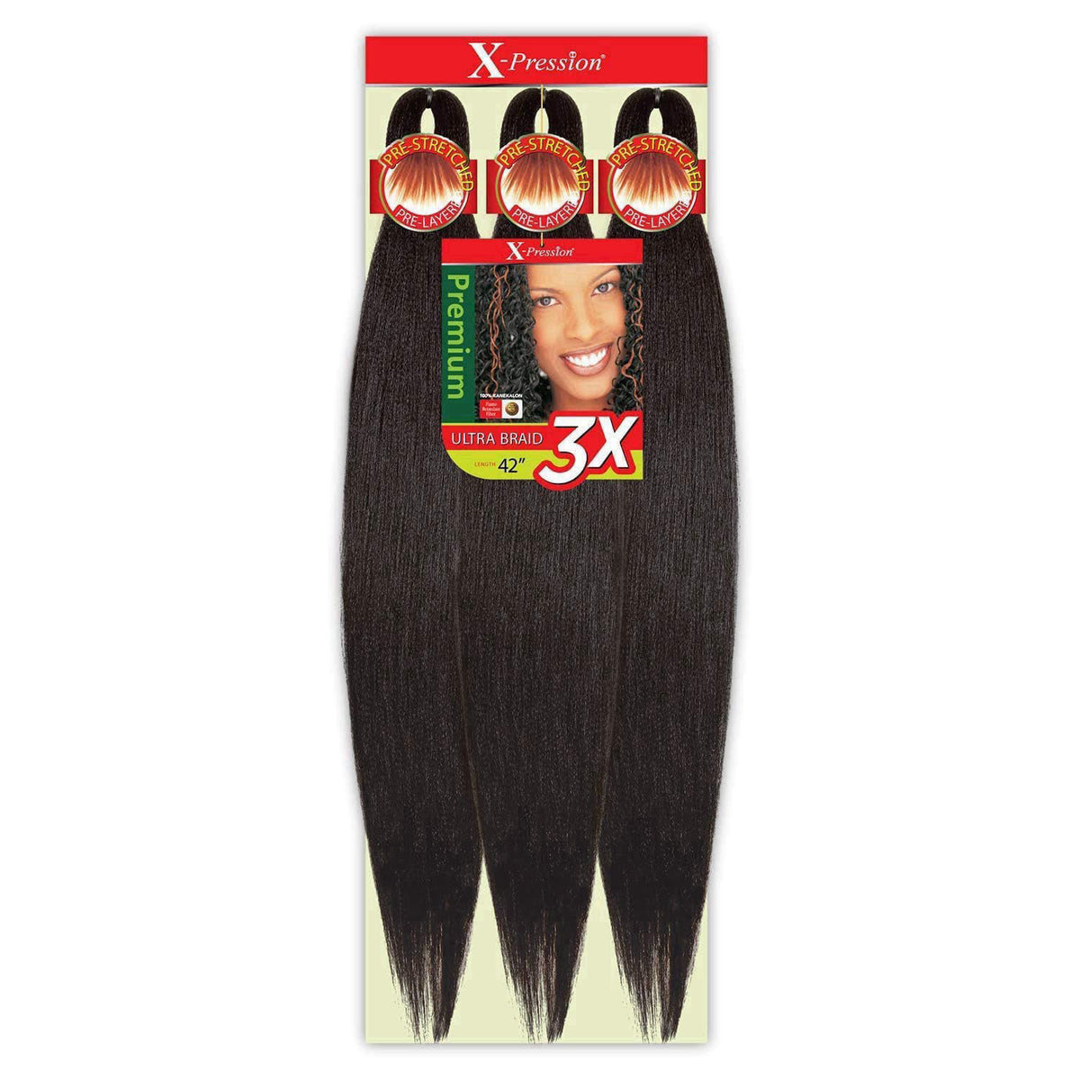 Outre X-Pression Braid Pre Stretched Braid 42" 3X (3 Pack, 2T1B/27) – alternate angle