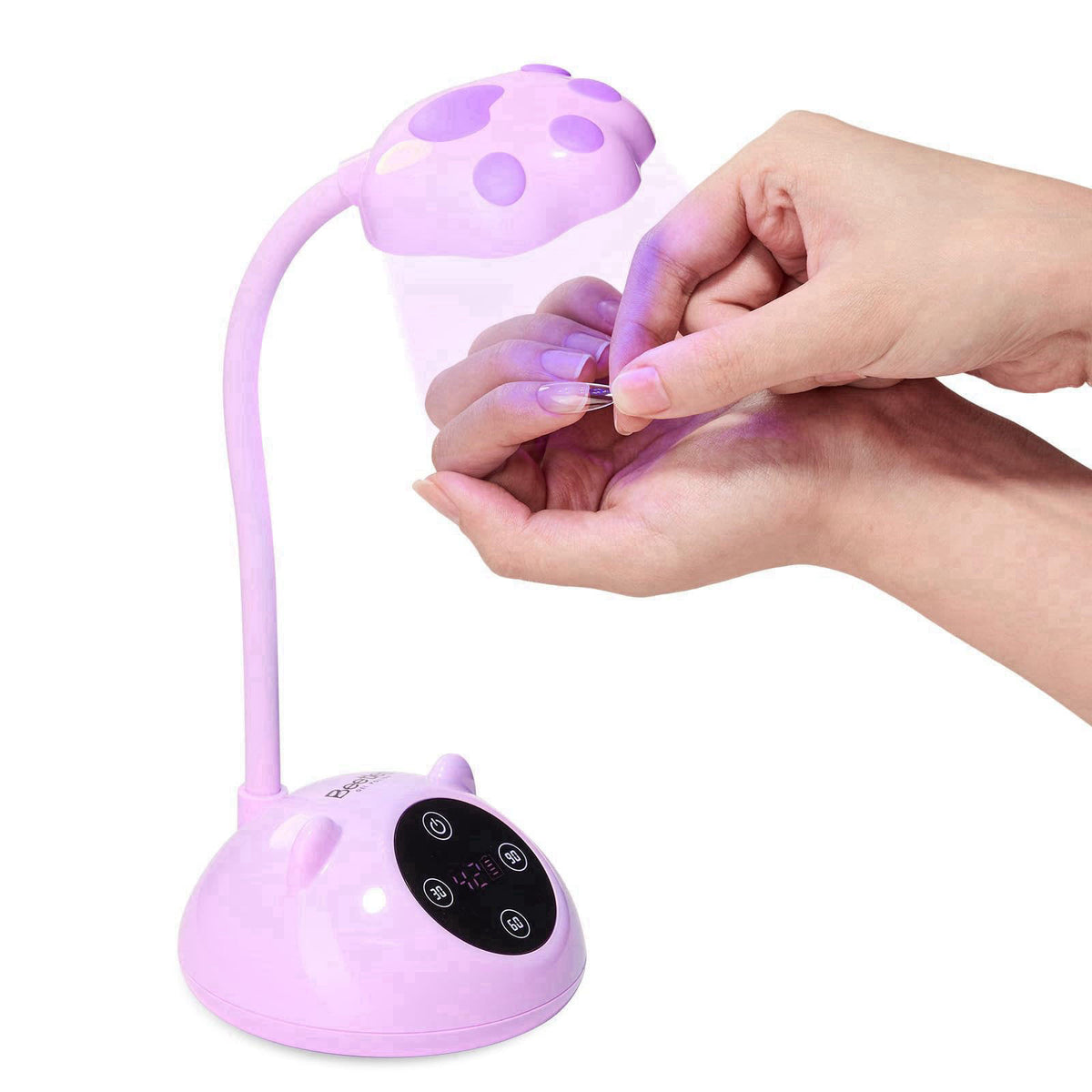 beetles Gel Polish Beetles Gooseneck Flash Cure Nail Lamp, Cordless 2000mAh UV Light GrapePurr – product photo (Curing L