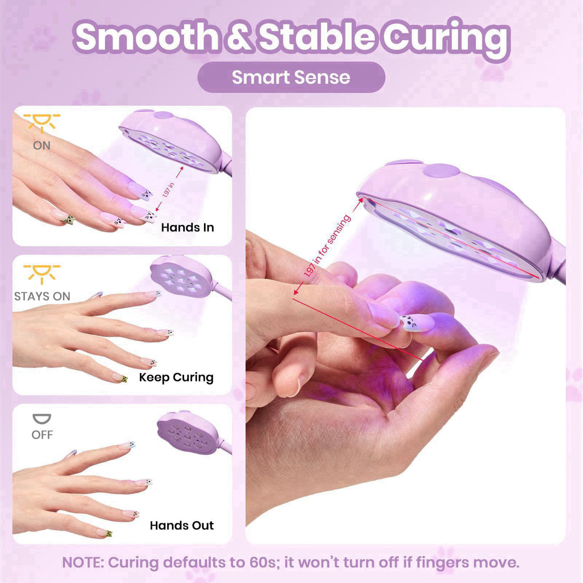 beetles Gel Polish Beetles Gooseneck Flash Cure Nail Lamp, Cordless 2000mAh UV Light GrapePurr – full view
