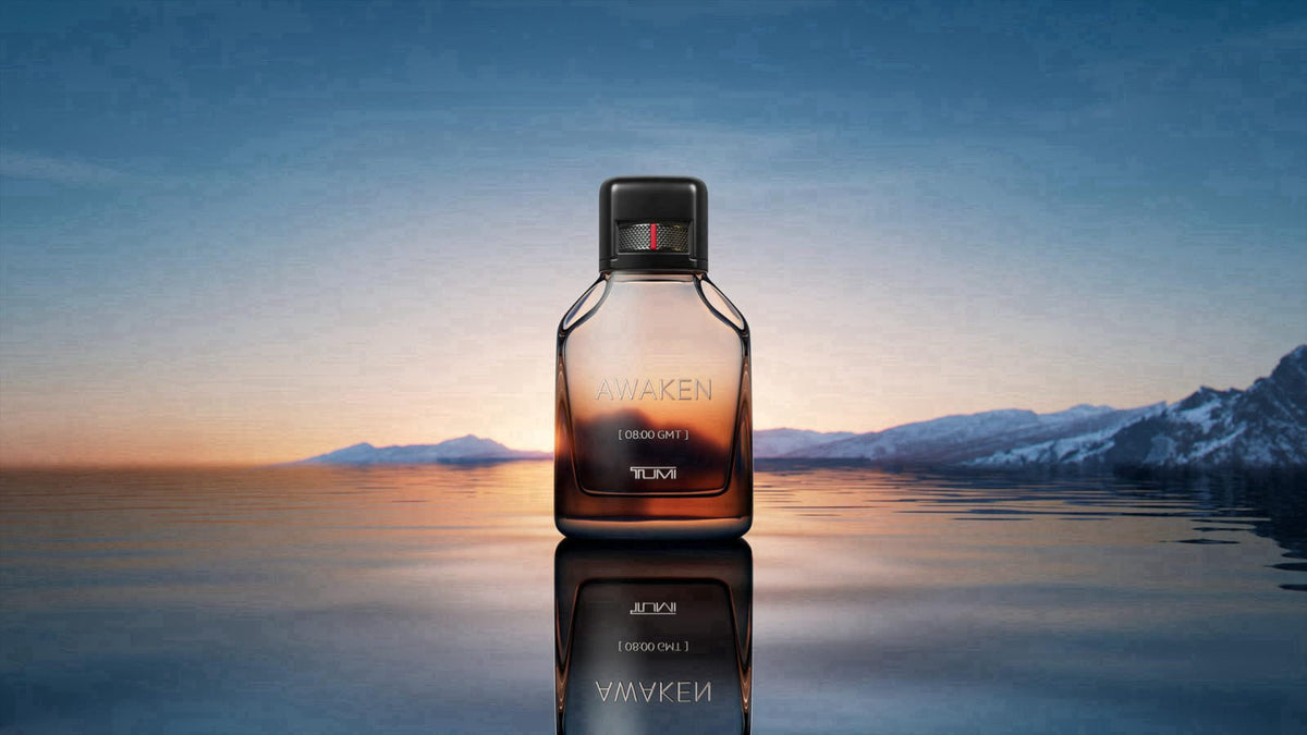 TUMI Awaken [08:00 GMT] Eau de Parfum, 1.7 fl oz – packaging and label