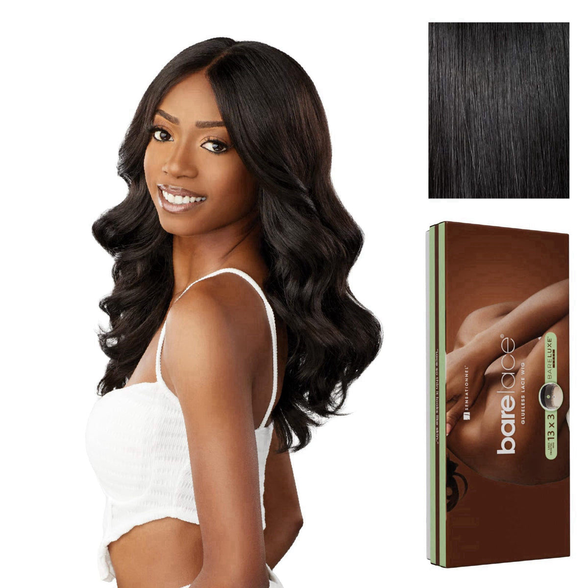 Sensationnel Bare Lace 13x3 Lacewig-Unit 3, 1 JETBLACK – product photo (Wigs)