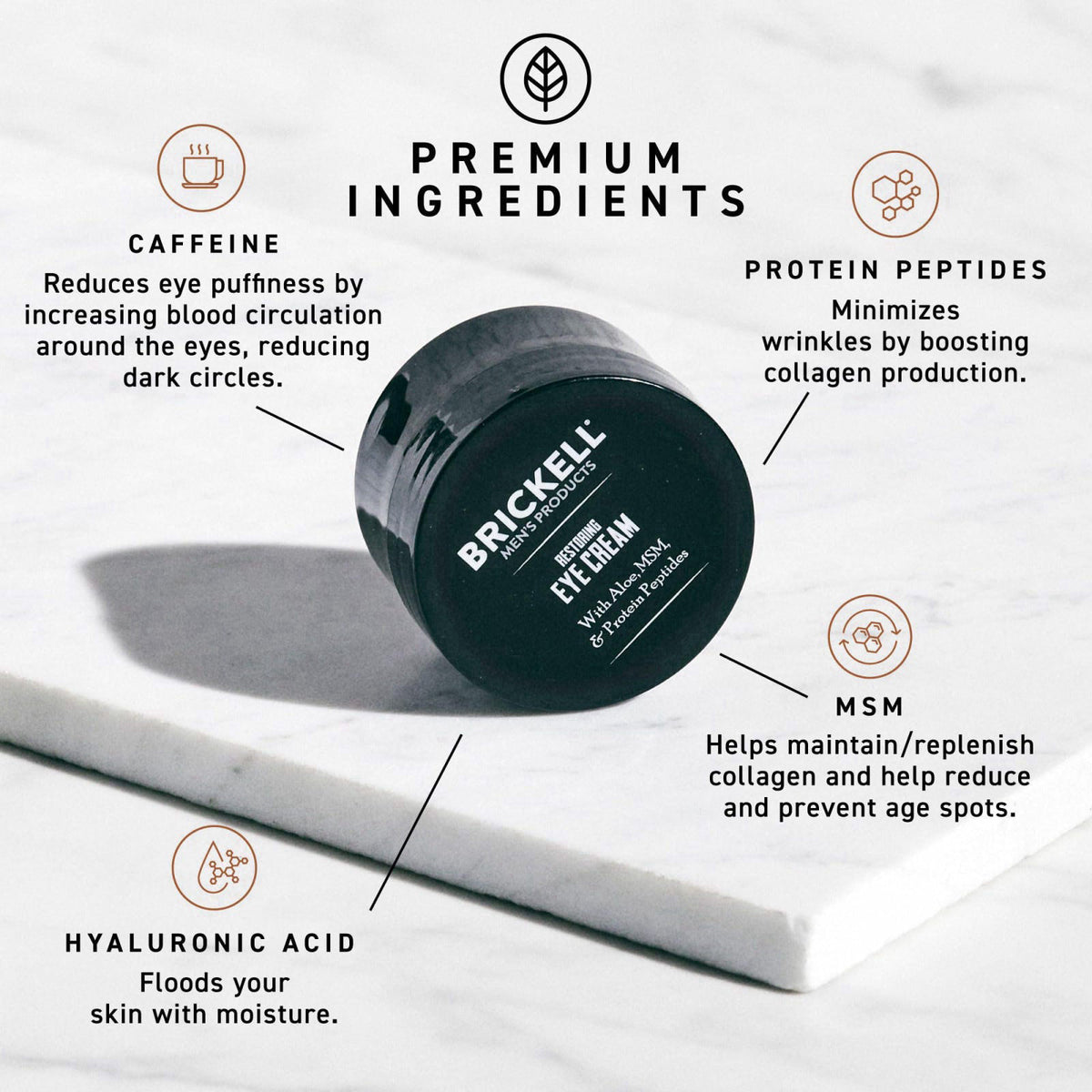 Brickell Men's Products Brickell Men's Restoring Under Eye Cream for Men, Anti Aging Eye Balm To Reduce Puffiness, Wrink