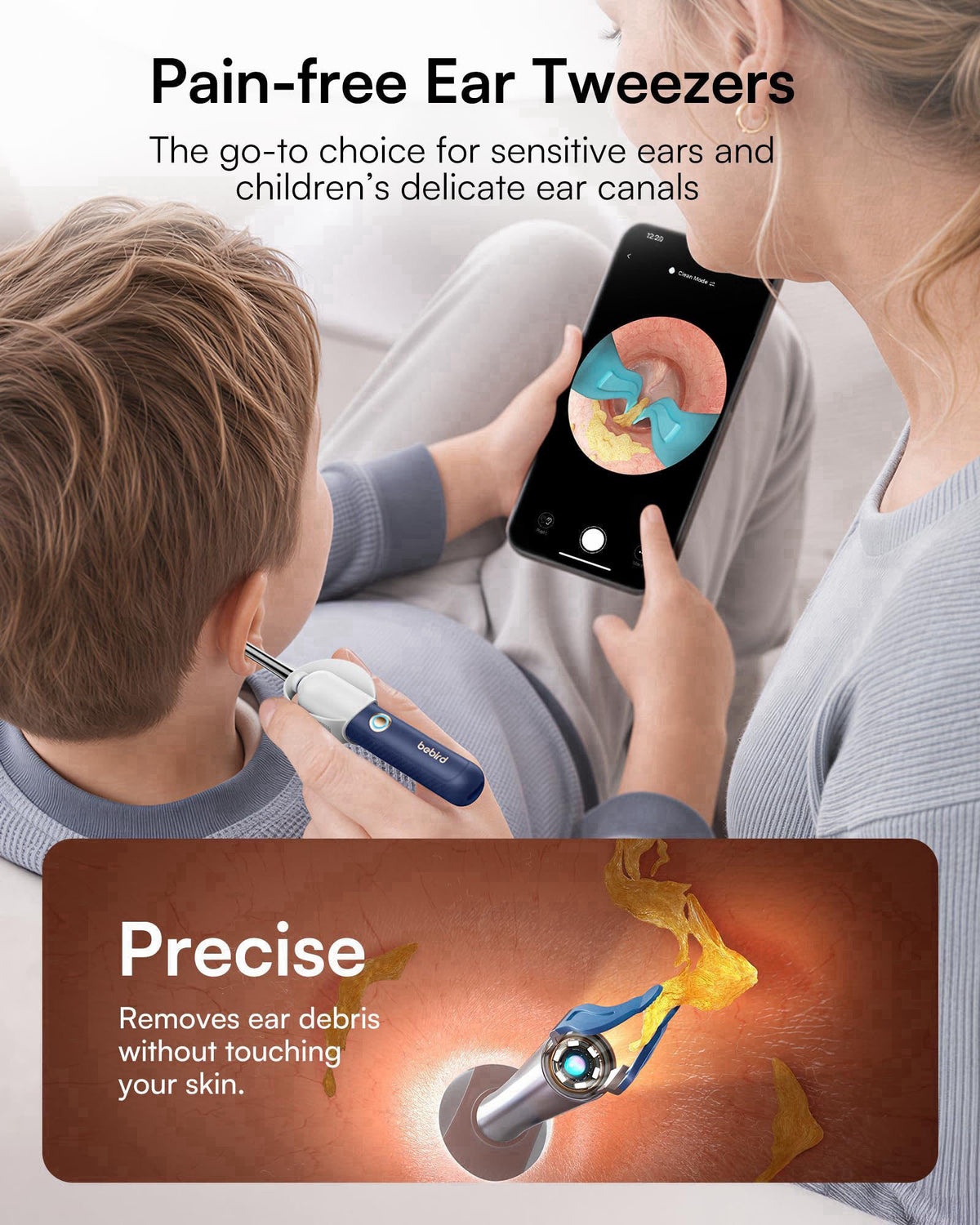Bebird R37R Ear Wax Removal Tool Camera, Flexible Scope and Visual Tweezers – packaging and label