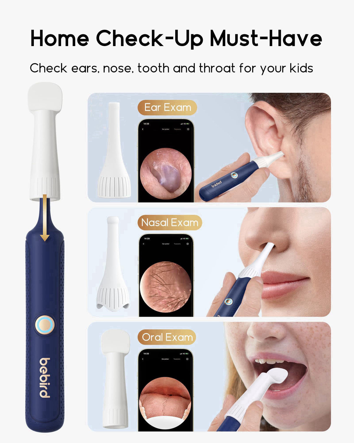 Bebird R37R Ear Wax Removal Tool Camera, Flexible Scope and Visual Tweezers – alternate angle