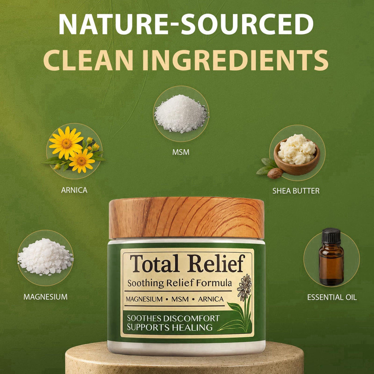 HiRelief Total Relief Magnesium Cream - Topical Lotion for Muscles & Joints, 3.5 oz – packaging and label