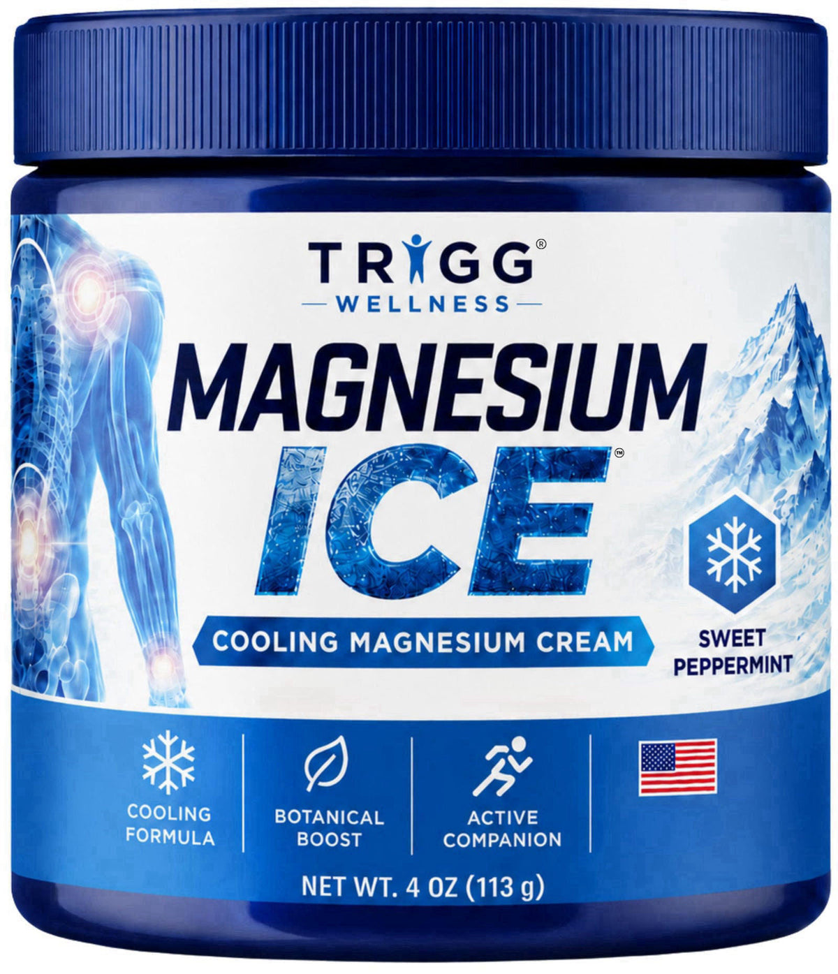 Trigg Magnesium Ice - Magnesium Cream - Cooling Formula with Arnica, Aloe, Lavender - Hands, Legs, Foot & More - Lightwe
