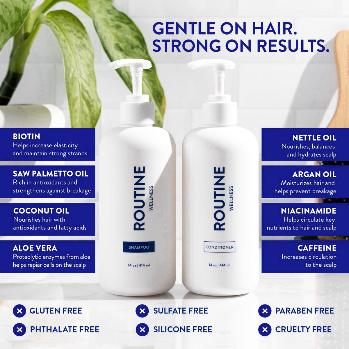 Routine Wellness Anti-Thinning Shampoo & Conditioner - Rose Hips – full view