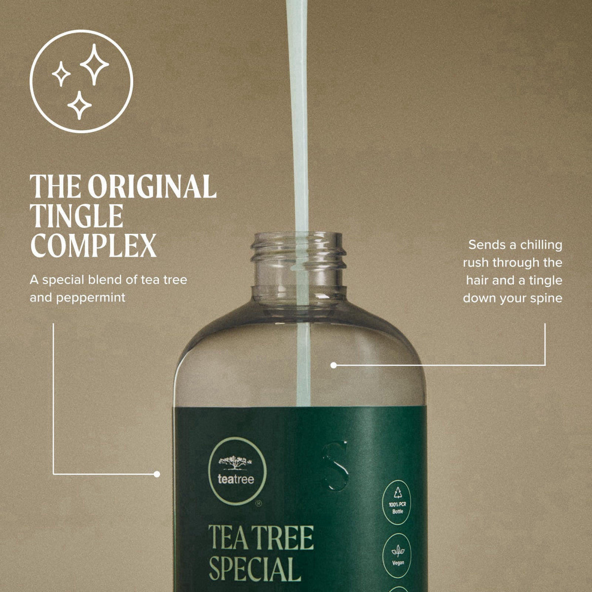 Tea Tree Special Shampoo, Deep Cleans, Refreshes Scalp, For All Hair Types, Especially Oily Hair – back view and specifi