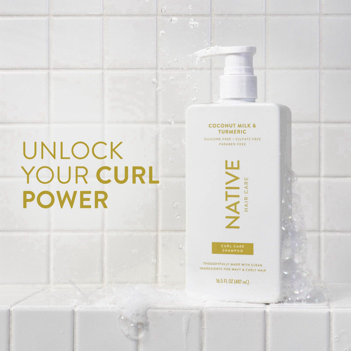 Native Coconut & Turmeric Shampoo and Conditioner Contain Naturally Derived Ingredients | All Hair Types, Color & Treate