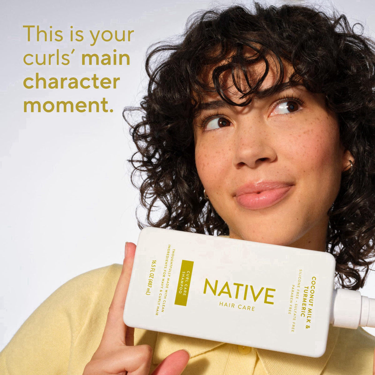 Native Coconut & Turmeric Shampoo and Conditioner Contain Naturally Derived Ingredients | All Hair Types, Color & Treate
