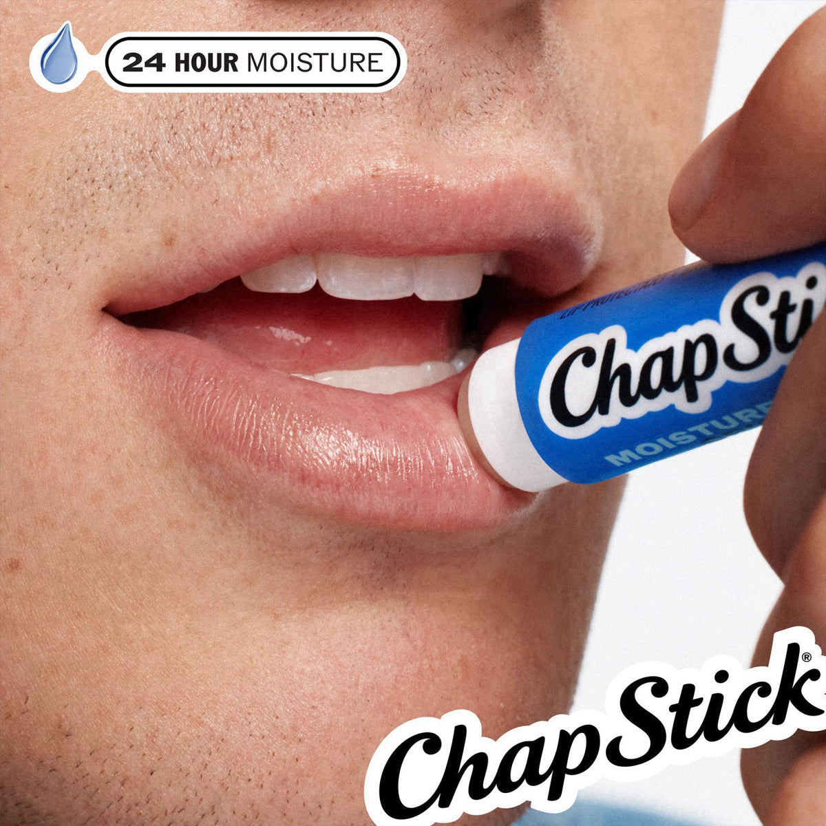 ChapStick Moisture + SPF 15 Bulk Lip Balm Sunscreen 12-Pack, 0.15 Oz Ea – packaging and label