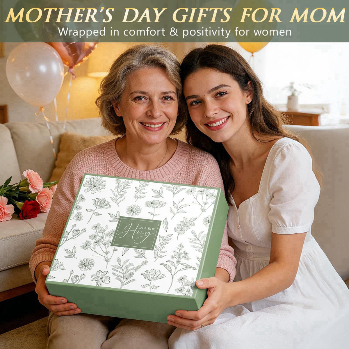 Qinline Birthday Gifts for Women - Get Well Soon Care Package Self Care Gift Basket – close-up detail