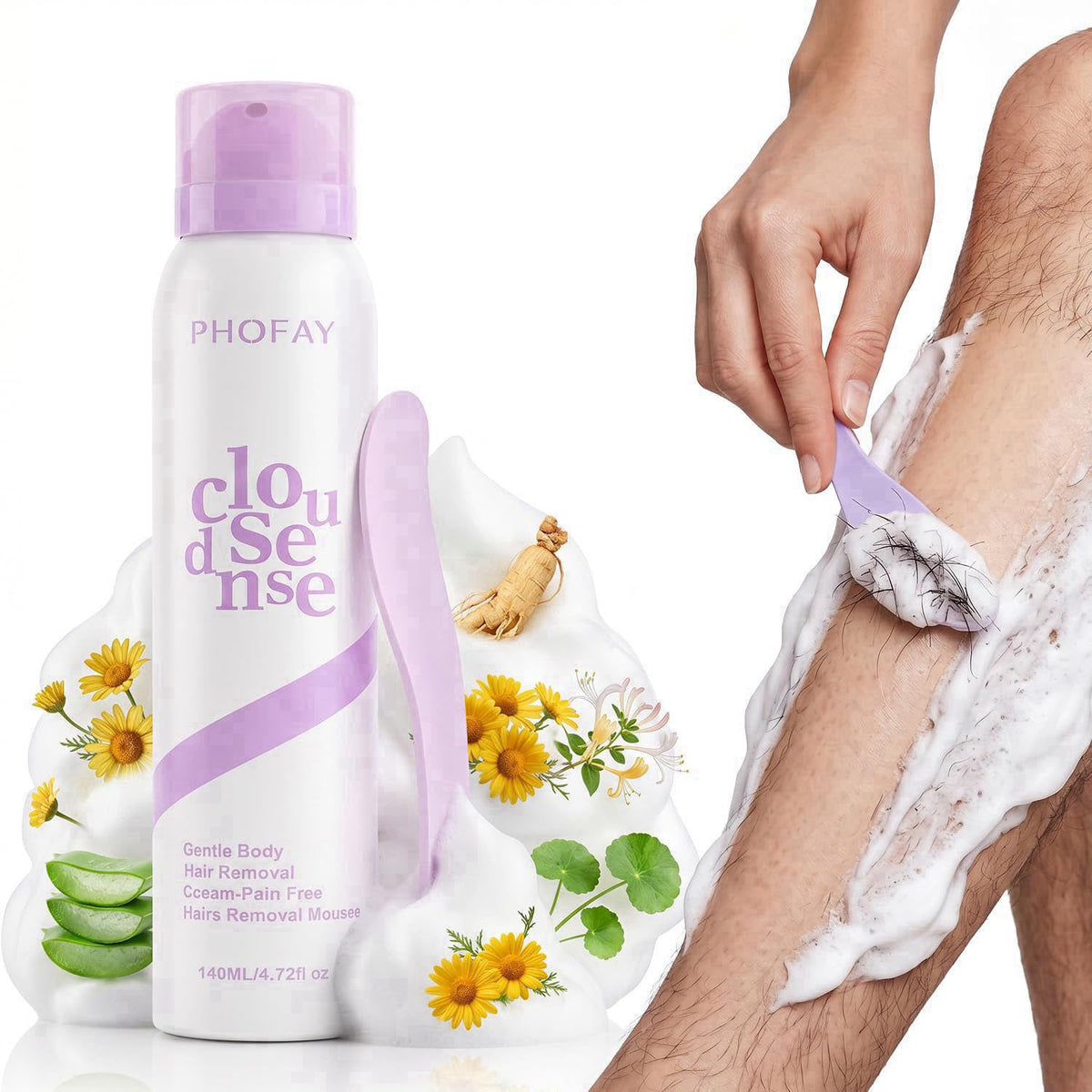 PHOFAY Smooth&Cloud Sense Hair Removal Spray 4.73 Fl Oz (Pack of 2) – alternate angle